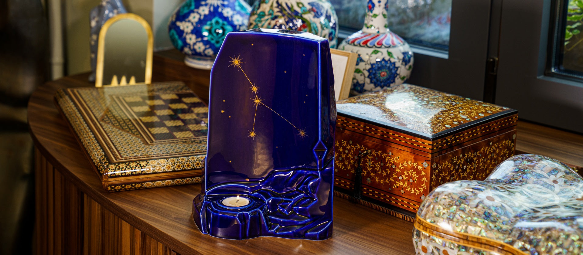 Zodiac Urns for Ashes. Cremation Memorail Urns for Ashes by Pulvis ARt Urns