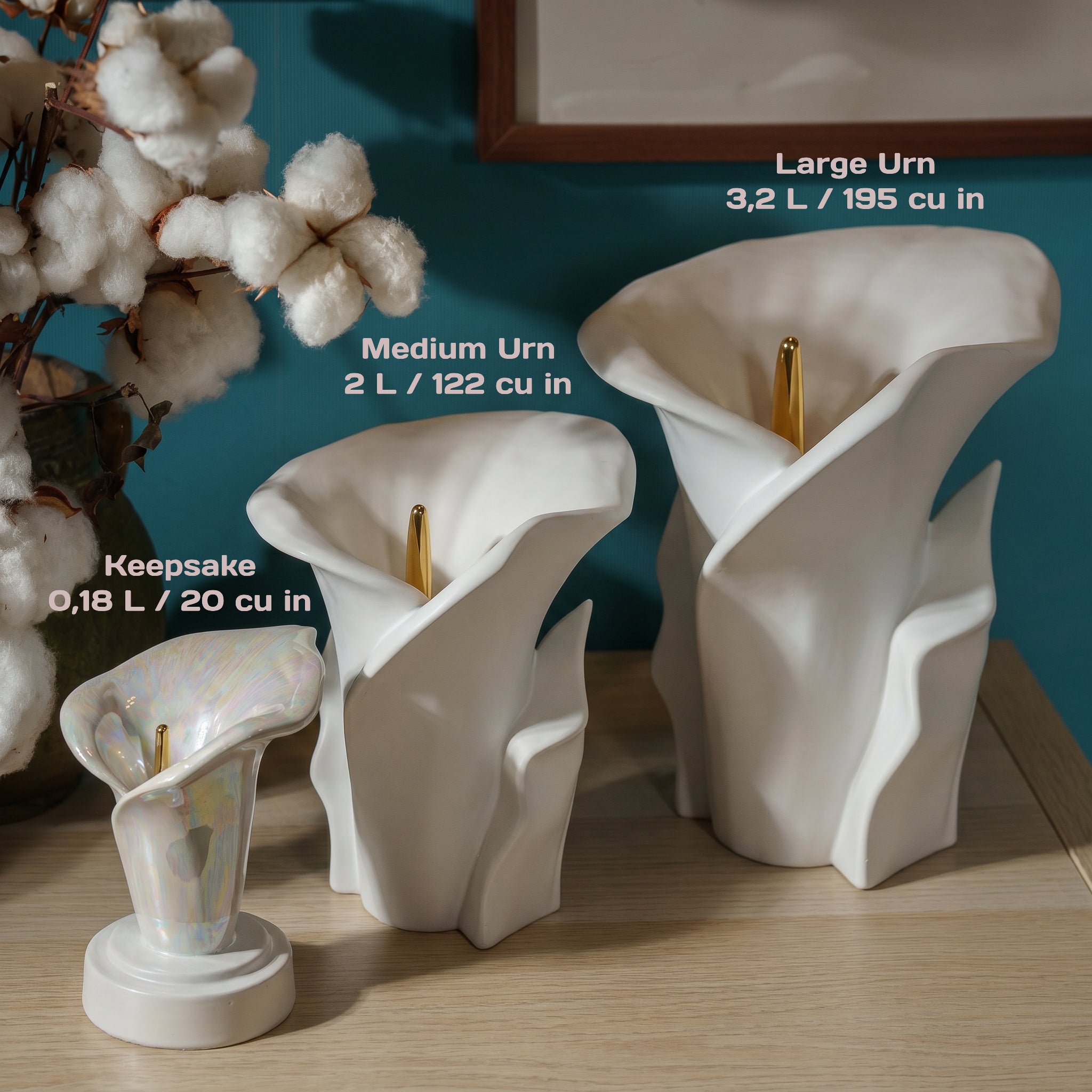 Calla Lily Keepsake Urn - Blue Night | Ceramic