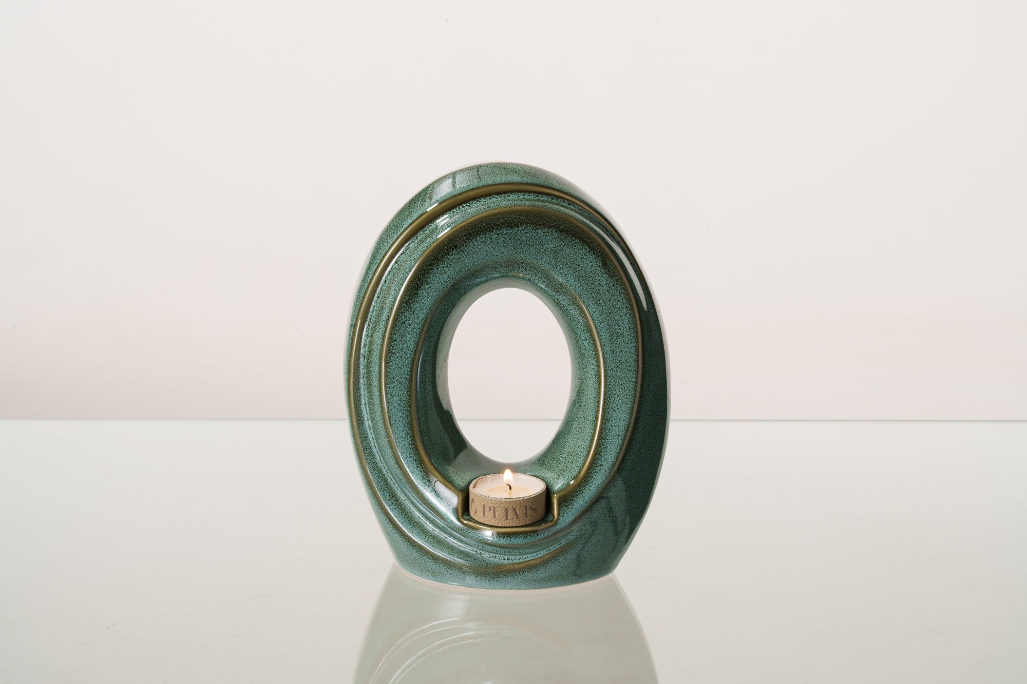 Cremation Urn for Ashes "The Passage" - Medium Urn | Oily Green Melange | Ceramic