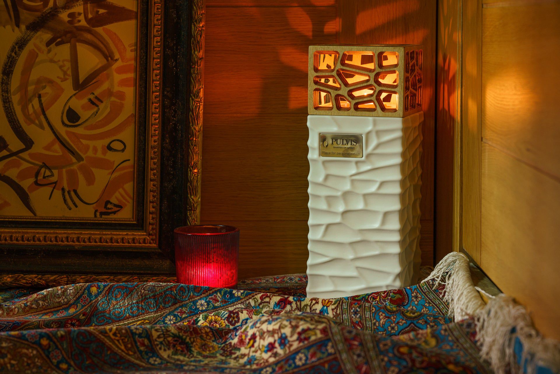 "Everlasting Flame" Cremation Urn for Ashes - Red | Ceramic Urn