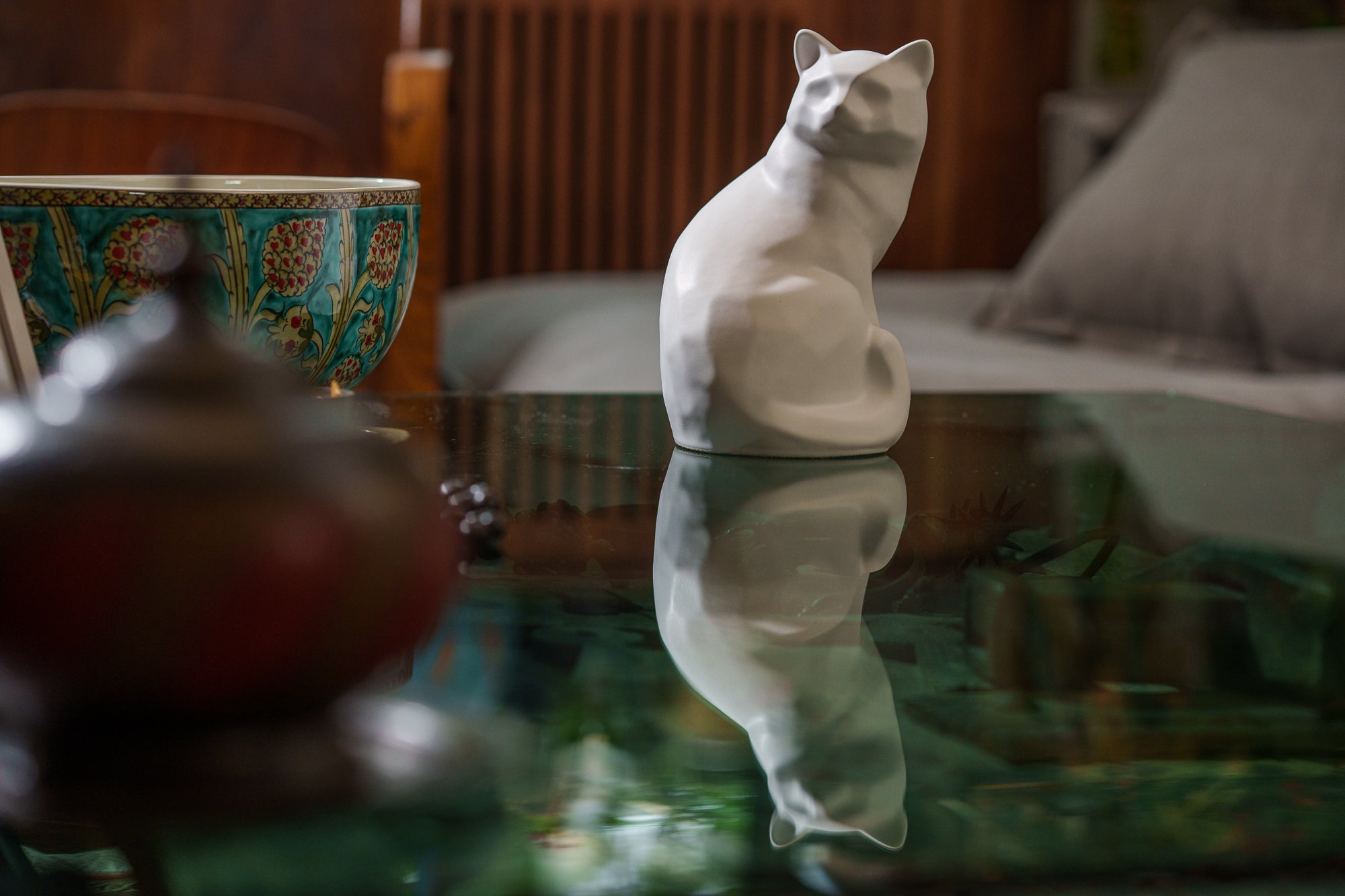 Felix Cat Urn for Ashes - White Matte | Ceramic | Handmade Pet Urn
