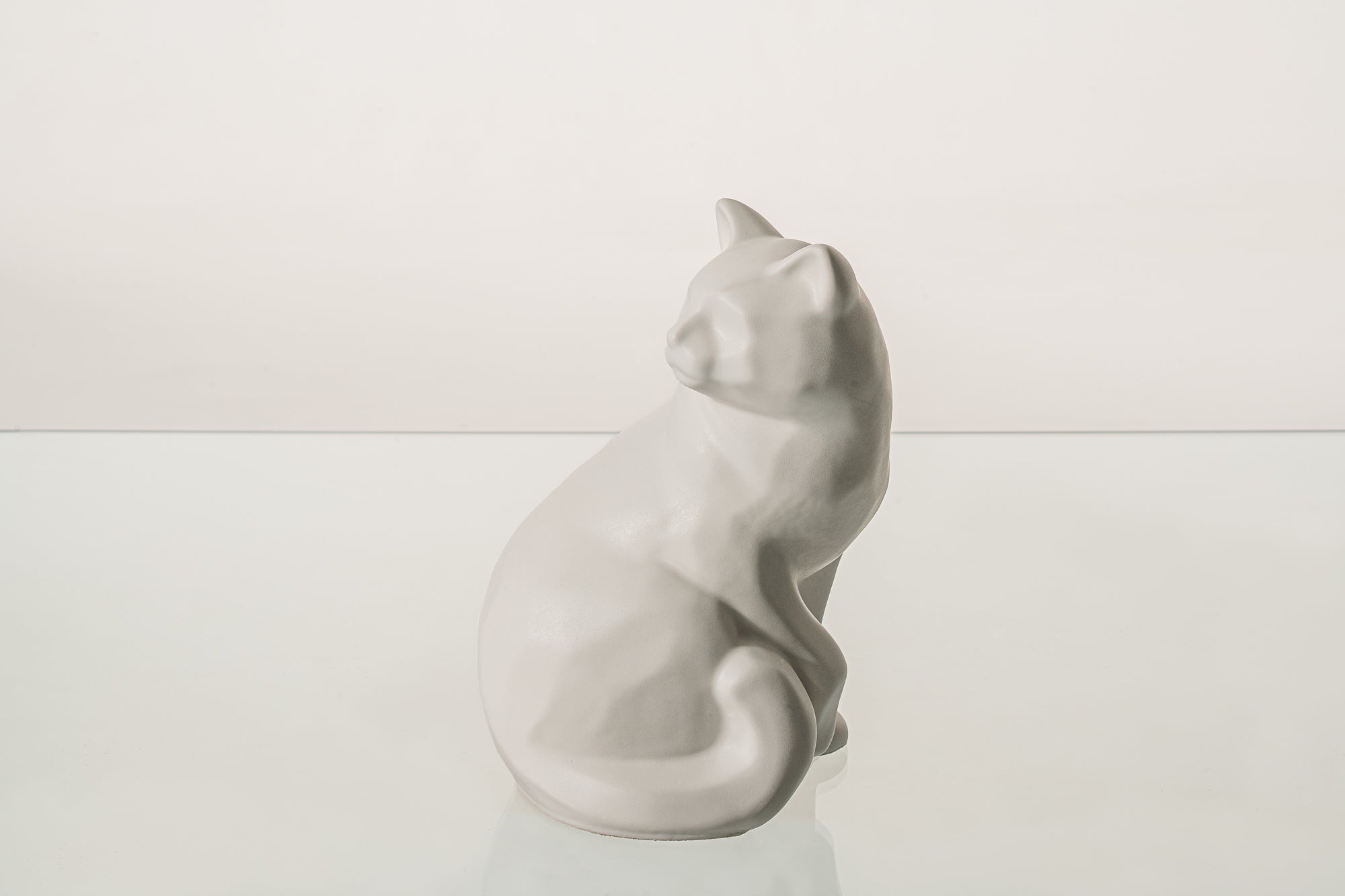 Felix Cat Urn for Ashes - White Matte | Ceramic | Handmade Pet Urn
