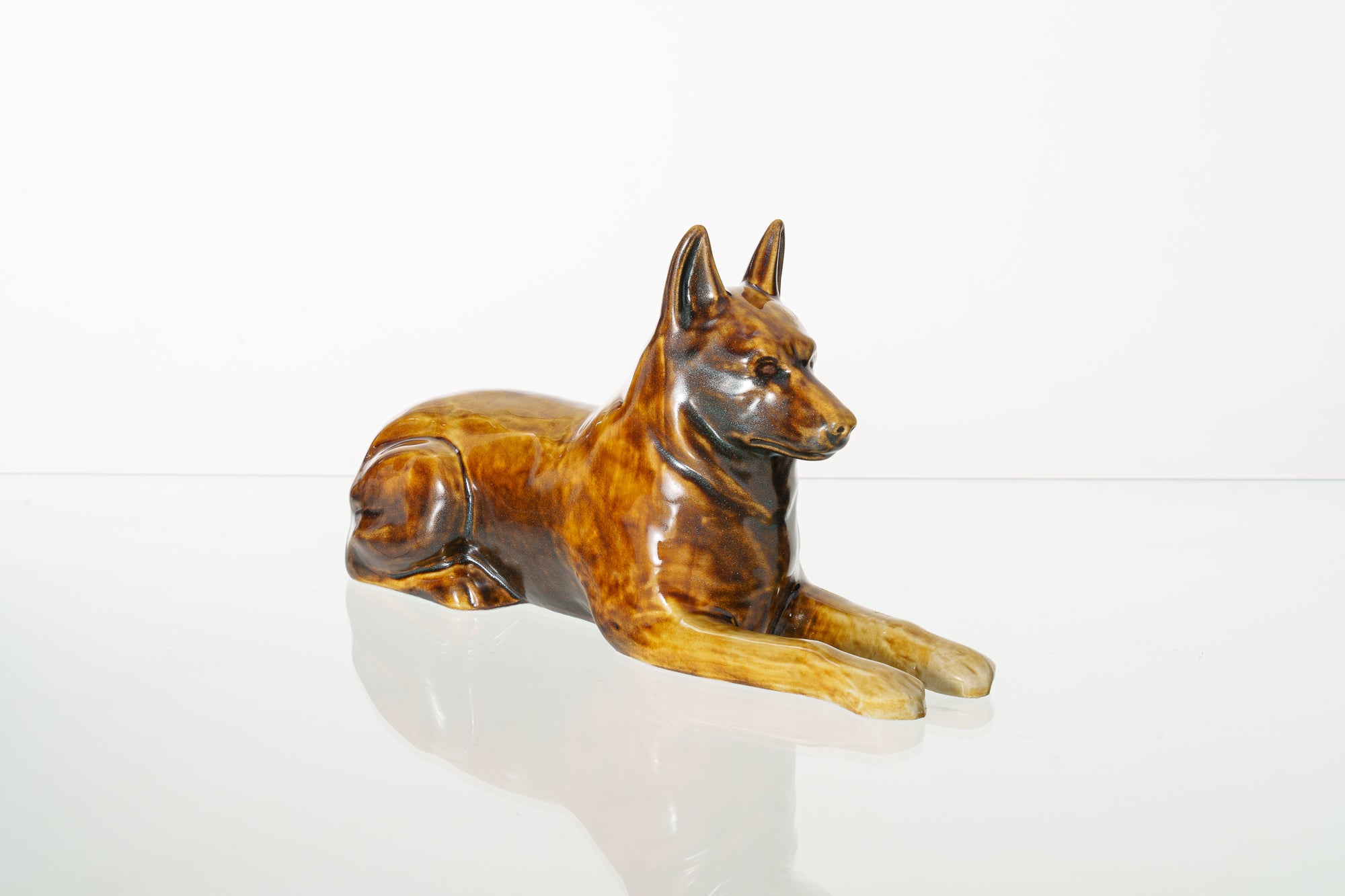 Pulvis Art Urns Pet Urn German Shepherd Pet Urn - Rusty Brown | Ceramic Dog Urn