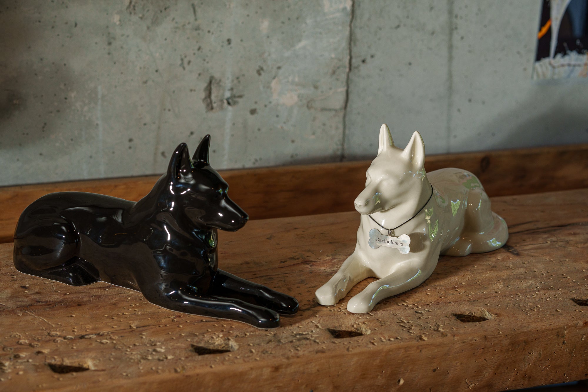 Pulvis Art Urns Pet Urn German Shepherd Pet Urn - Off-white | Ceramic Dog Urn