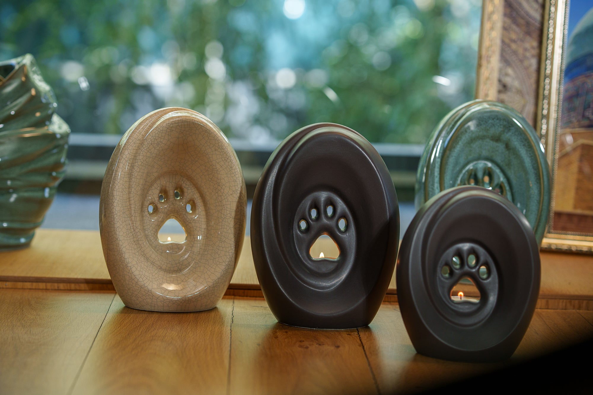 Large Paw Cremation Urn -  Ceramic | Handmade Pet Urn