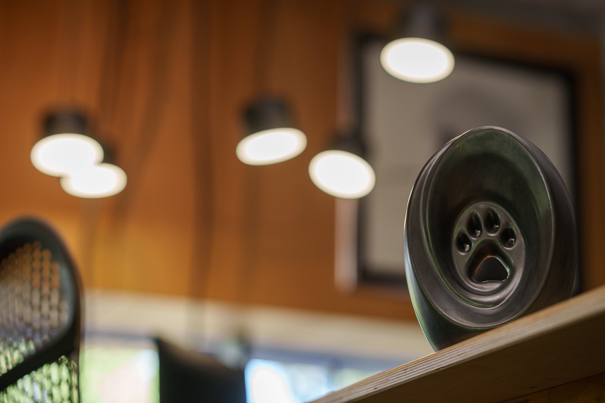 Large Paw Cremation Urn - Dark Matte | Ceramic | Handmade Pet Urn