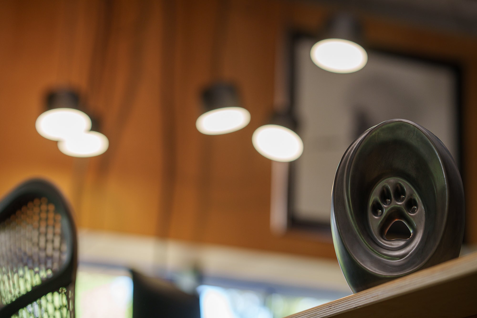 Large Paw Cremation Urn - Dark Matte | Ceramic | Handmade Pet Urn