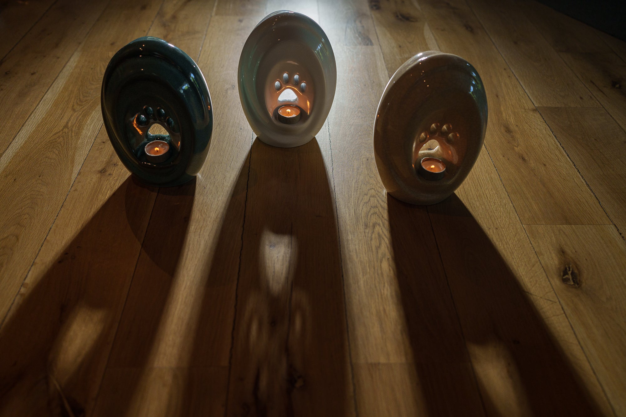 Large Paw Cremation Urn - White | Ceramic | Handmade Pet Urn