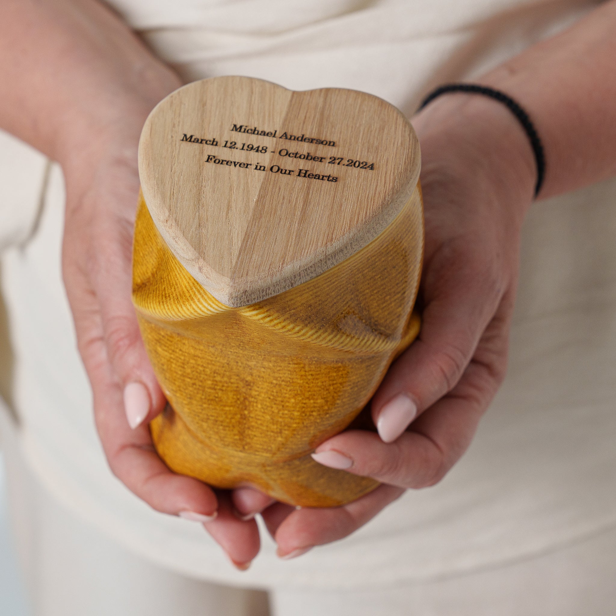 Pulvis Art Urns Small Size Urn Cremation Urn "Nexus" - 3D Printed Ceramic Urn | Amber Yellow | Keepsake