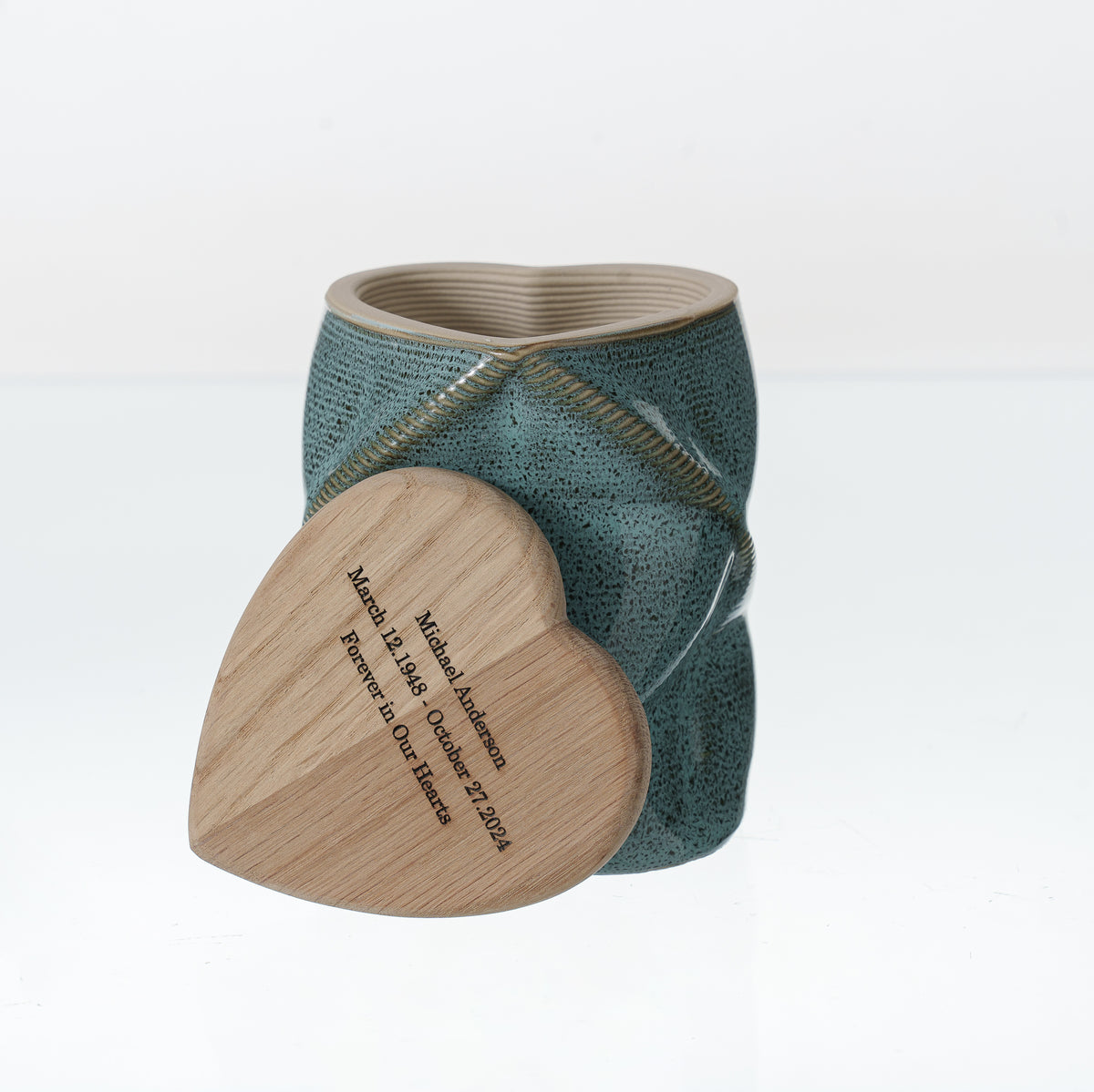 Pulvis Art Urns Small Size Urn Cremation Urn "Nexus" - 3D Printed Ceramic Urn | Oily Green | Keepsake
