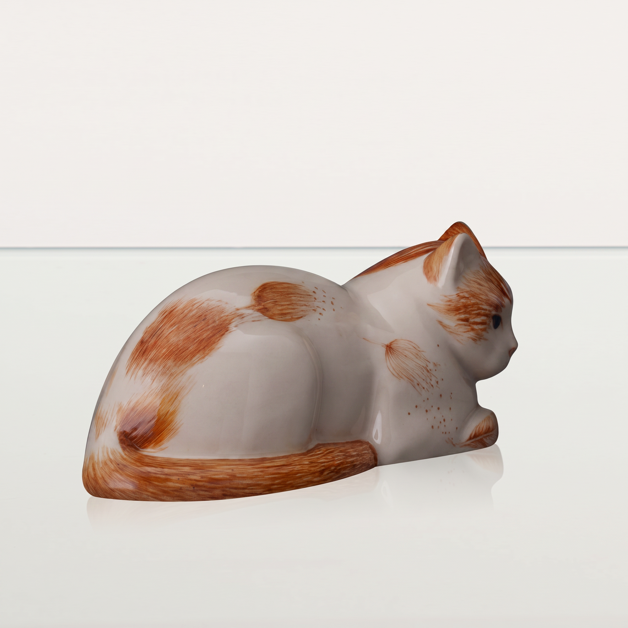 Hand Decorated Pet Urn - Feathers - Cat urn - Ceramic Cat Urn - Pulvis Art
