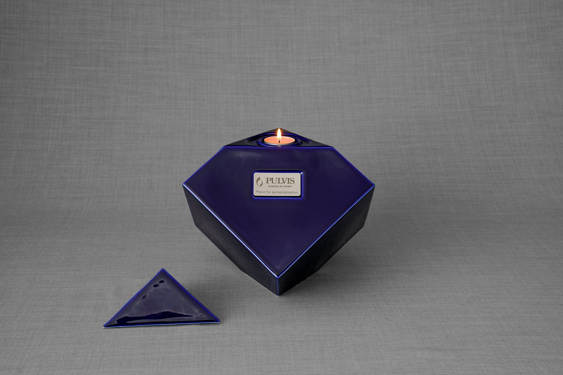 Pulvis Art Urns Adult Size Urn Abstract Cremation Urn for Ashes - Large | Cobalt Metallic | Ceramic