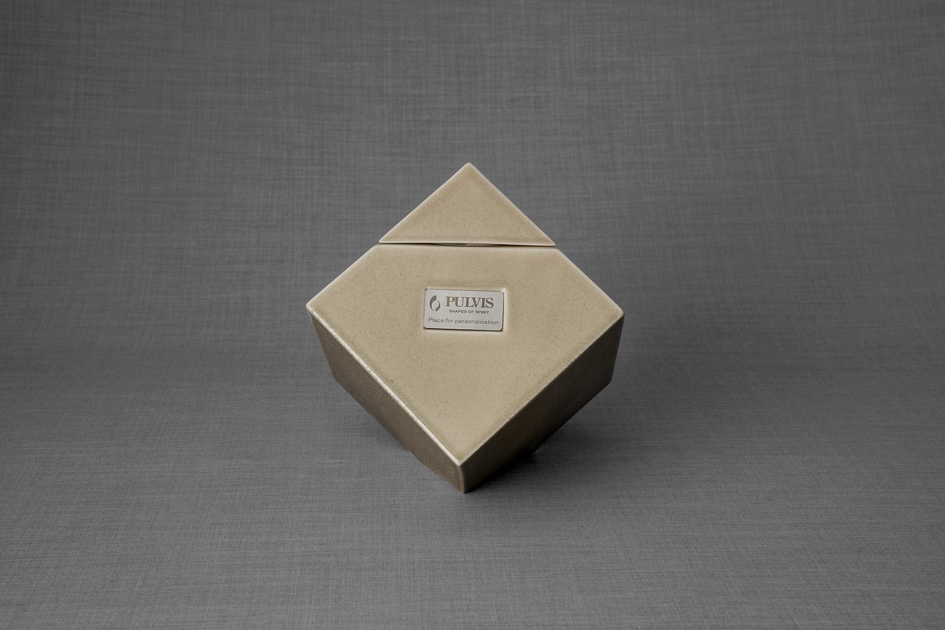 Pulvis Art Urns Adult Size Urn Abstract Handmade Cremation Urn for Ashes - Large | Beige Grey | Ceramic