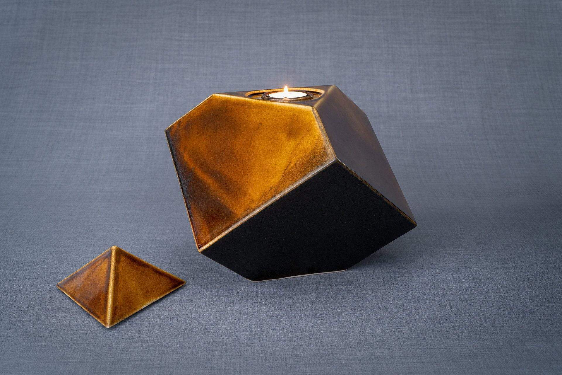 Abstract Cremation Urn for Ashes - Rusty Brown | Large | Ceramic