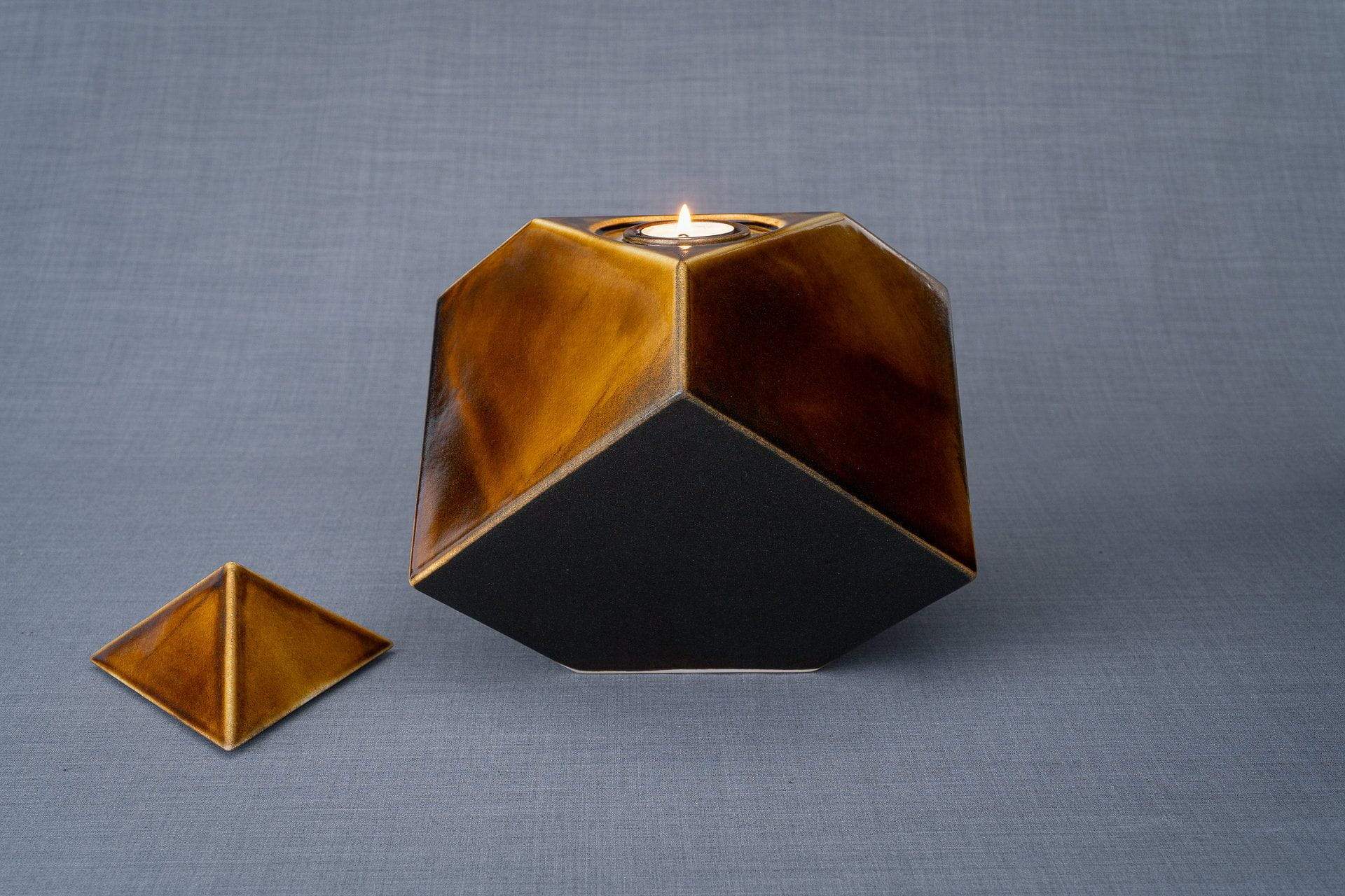 Abstract Cremation Urn for Ashes - Rusty Brown | Large | Ceramic