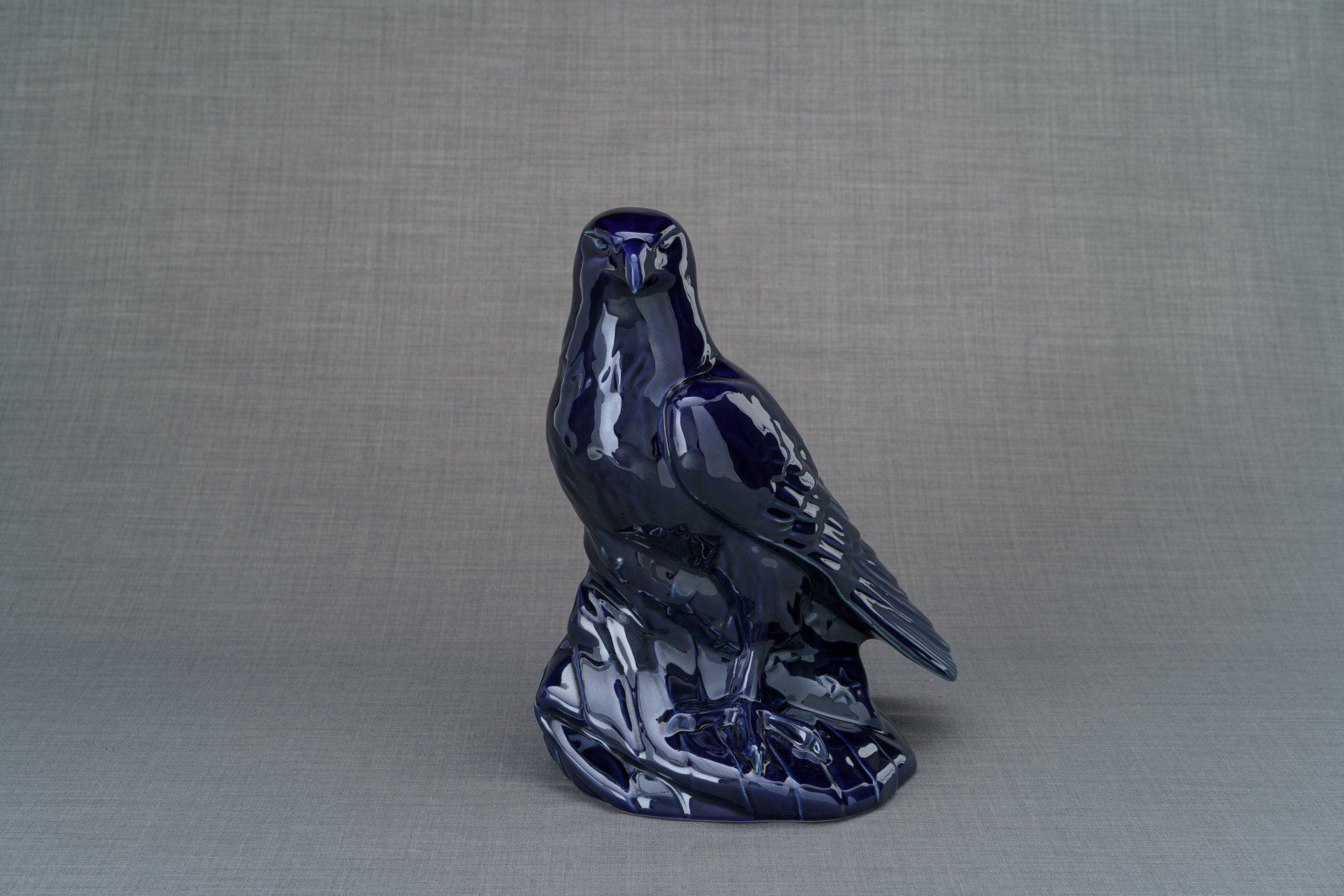 Aquilae Handmade Urn For Cremation Ashes - Large | Cobalt Metallic | Ceramic / Military Eagle Urn / Veteran Urn