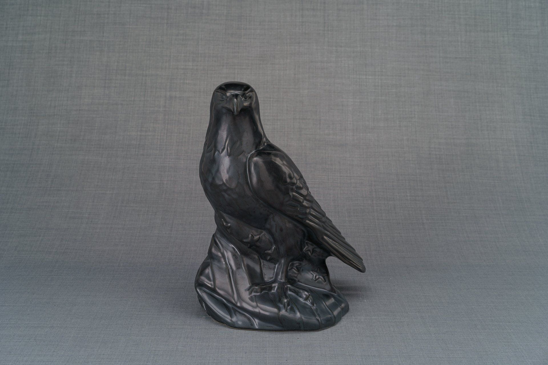 Aquilae Handmade Urn For Cremation Ashes - Large | Dark Matte | Ceramic / Military Eagle Urn / Veteran Urn