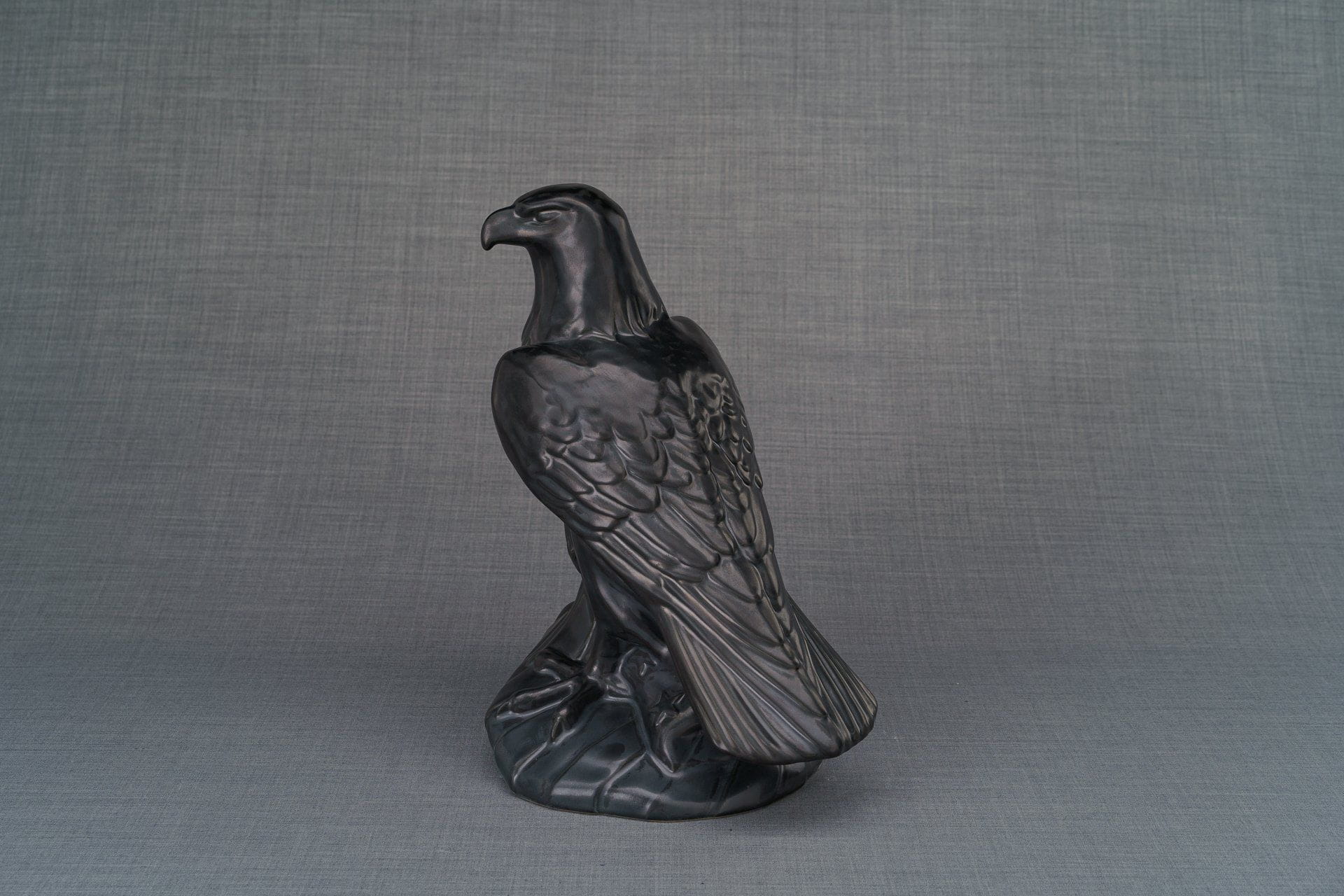 Aquilae Handmade Urn For Cremation Ashes - Large | Dark Matte | Ceramic / Military Eagle Urn / Veteran Urn