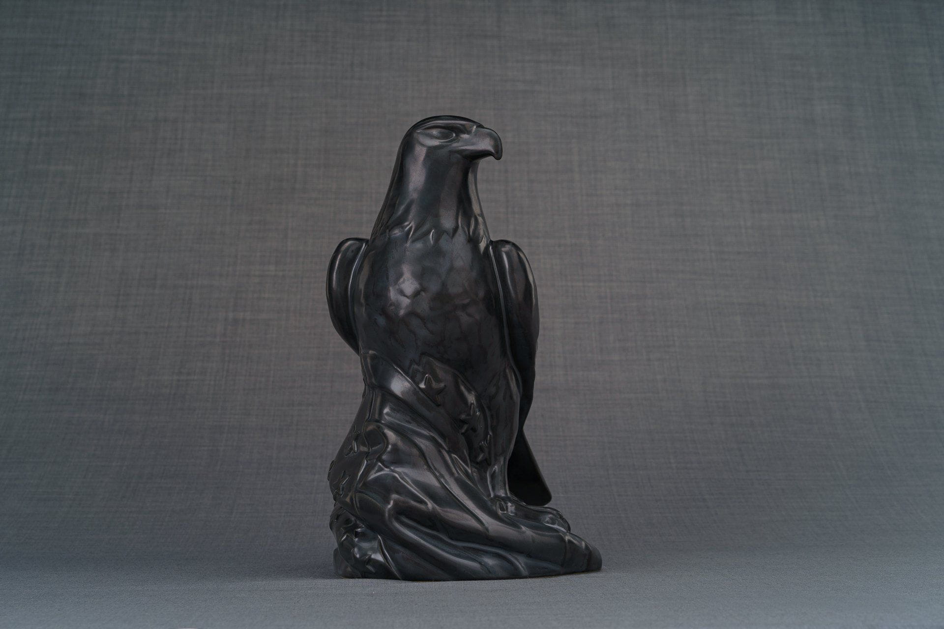 Aquilae Handmade Urn For Cremation Ashes - Large | Dark Matte | Ceramic / Military Eagle Urn / Veteran Urn