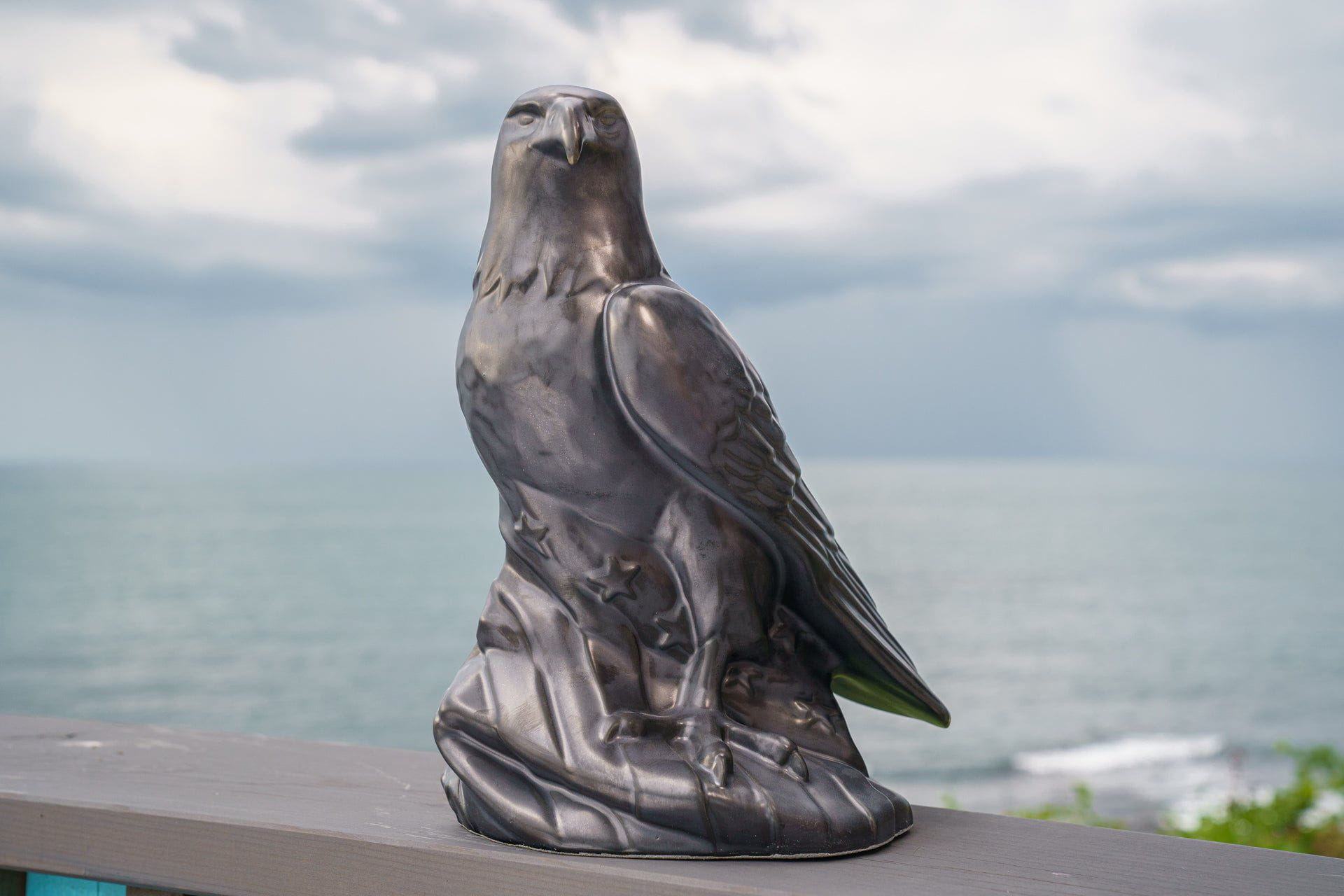 Pulvis Art Urns Adult Size Urn Aquilae Military Memorial For Cremation Ashes - Large | Dark Matte | Ceramic