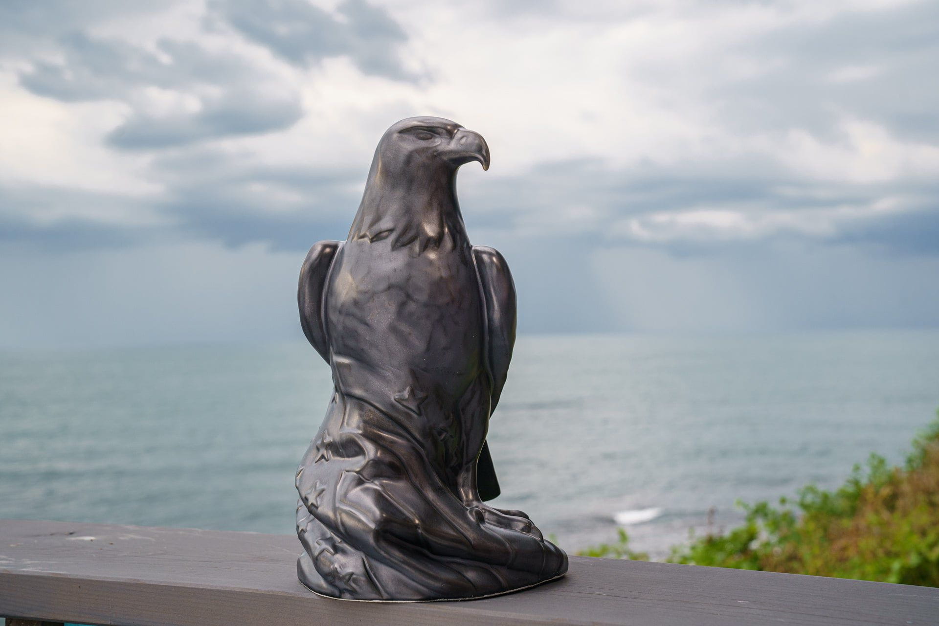 Pulvis Art Urns Adult Size Urn Aquilae Military Memorial For Cremation Ashes - Large | Dark Matte | Ceramic