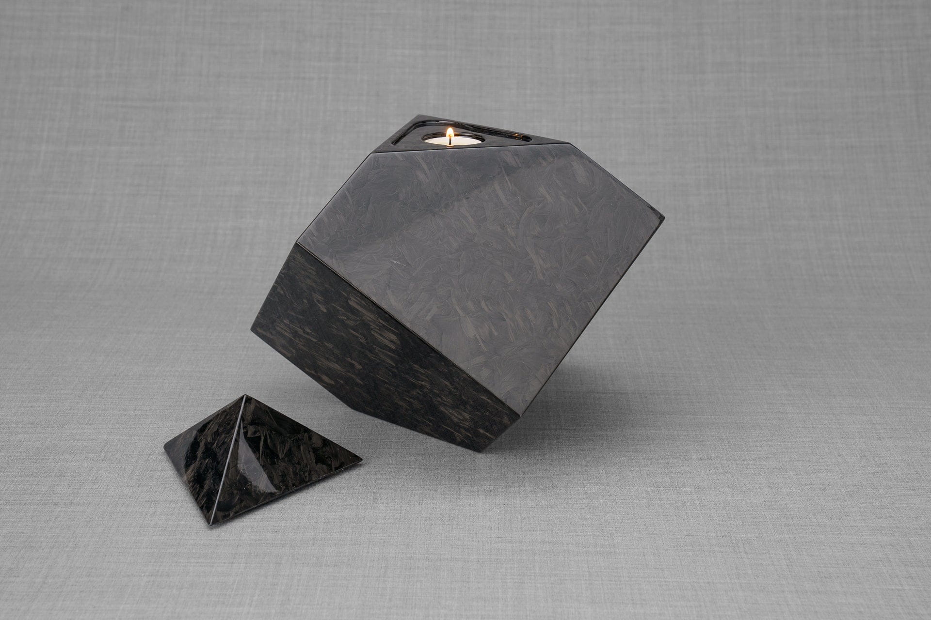 Pulvis Art Urns Adult Size Urn Carbon Fiber Cremation Urn "Abstract" - Forged Carbon Urn