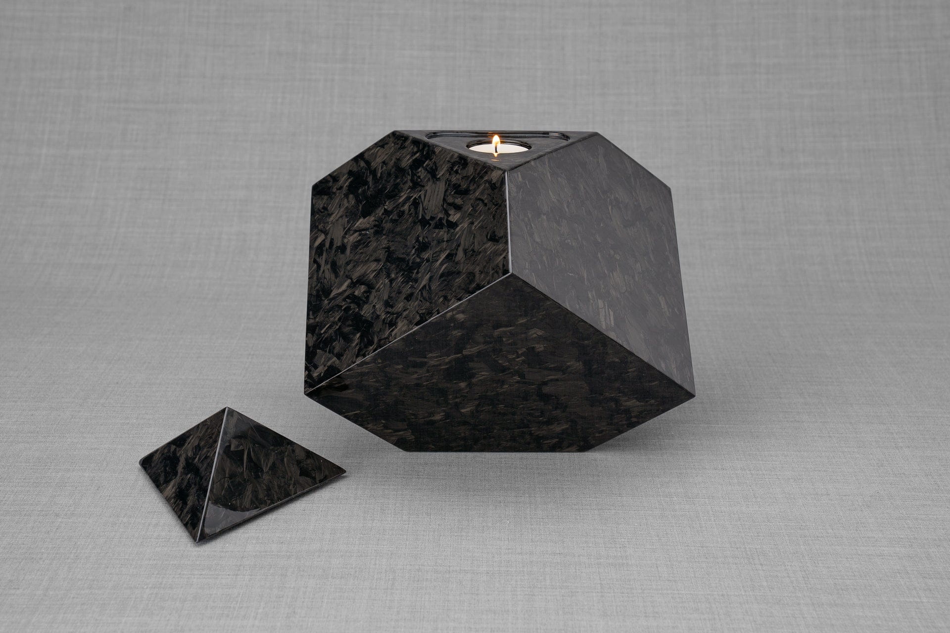 Pulvis Art Urns Adult Size Urn Carbon Fiber Cremation Urn "Abstract" - Forged Carbon Urn