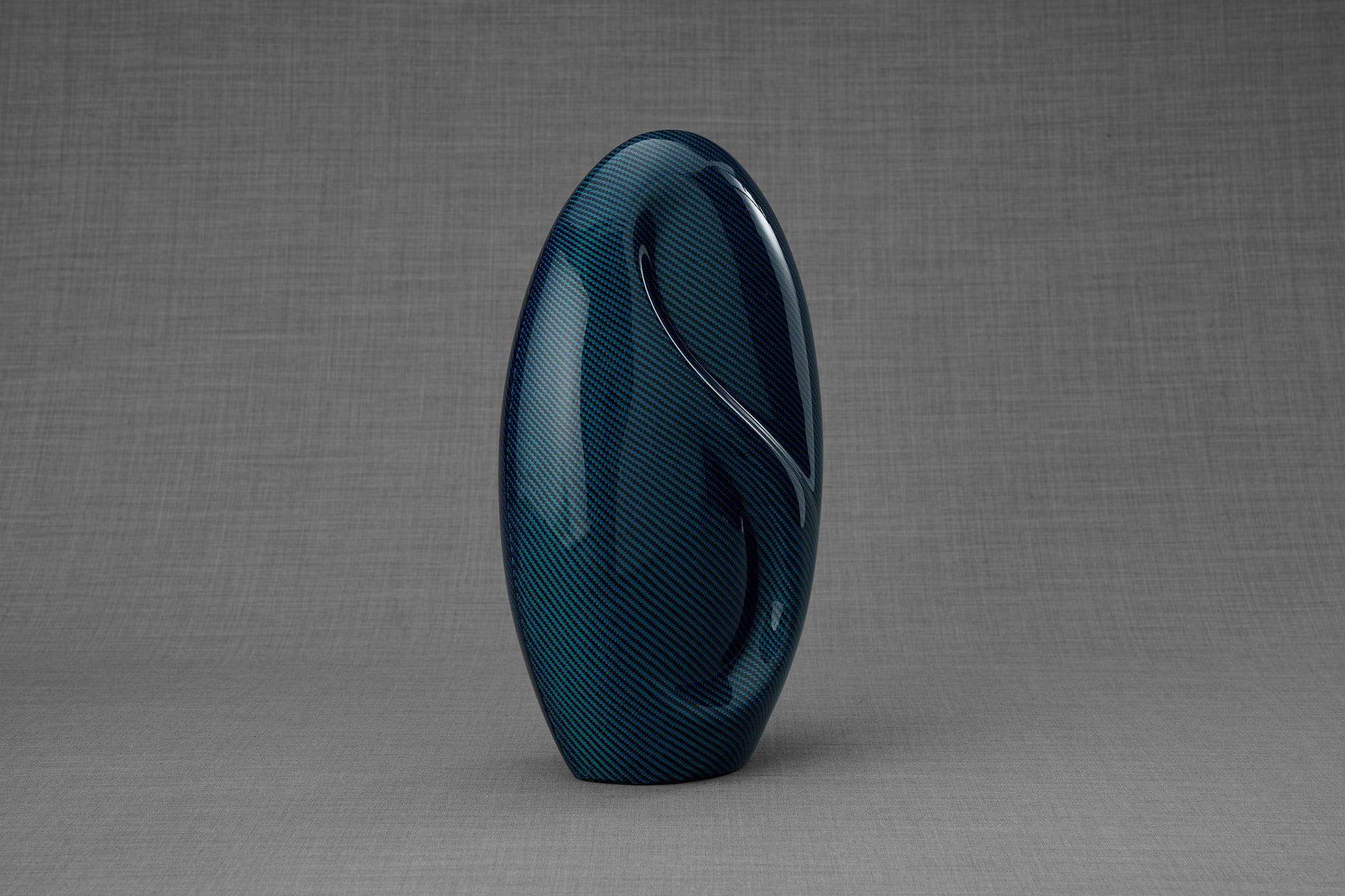Pulvis Art Urns Adult Size Urn Carbon Fiber Cremation Urn "Eternity" - Twill Weave Carbon | Blue