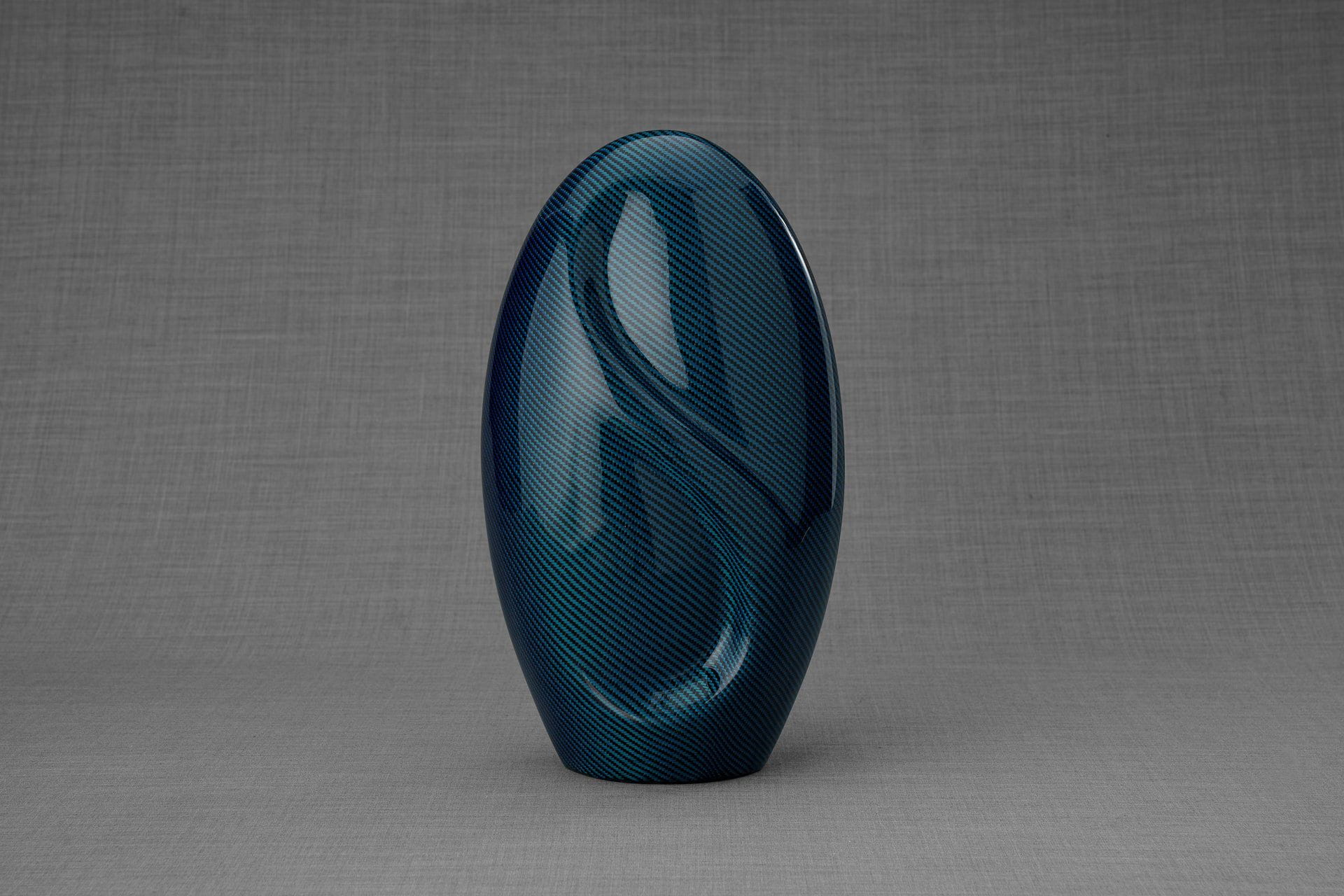 Pulvis Art Urns Adult Size Urn Carbon Fiber Cremation Urn "Eternity" - Twill Weave Carbon | Blue