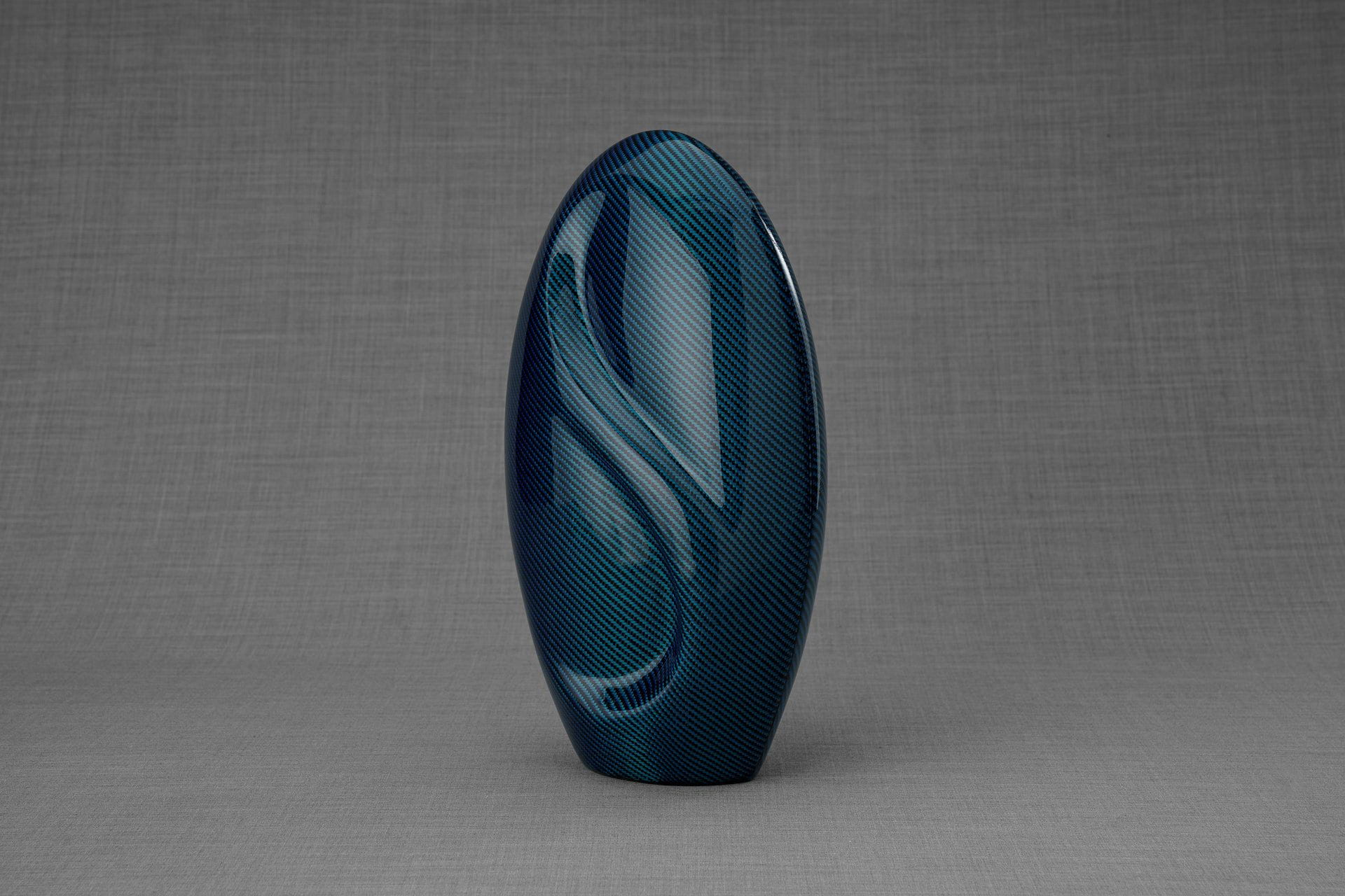 Pulvis Art Urns Adult Size Urn Carbon Fiber Cremation Urn "Eternity" - Twill Weave Carbon | Blue