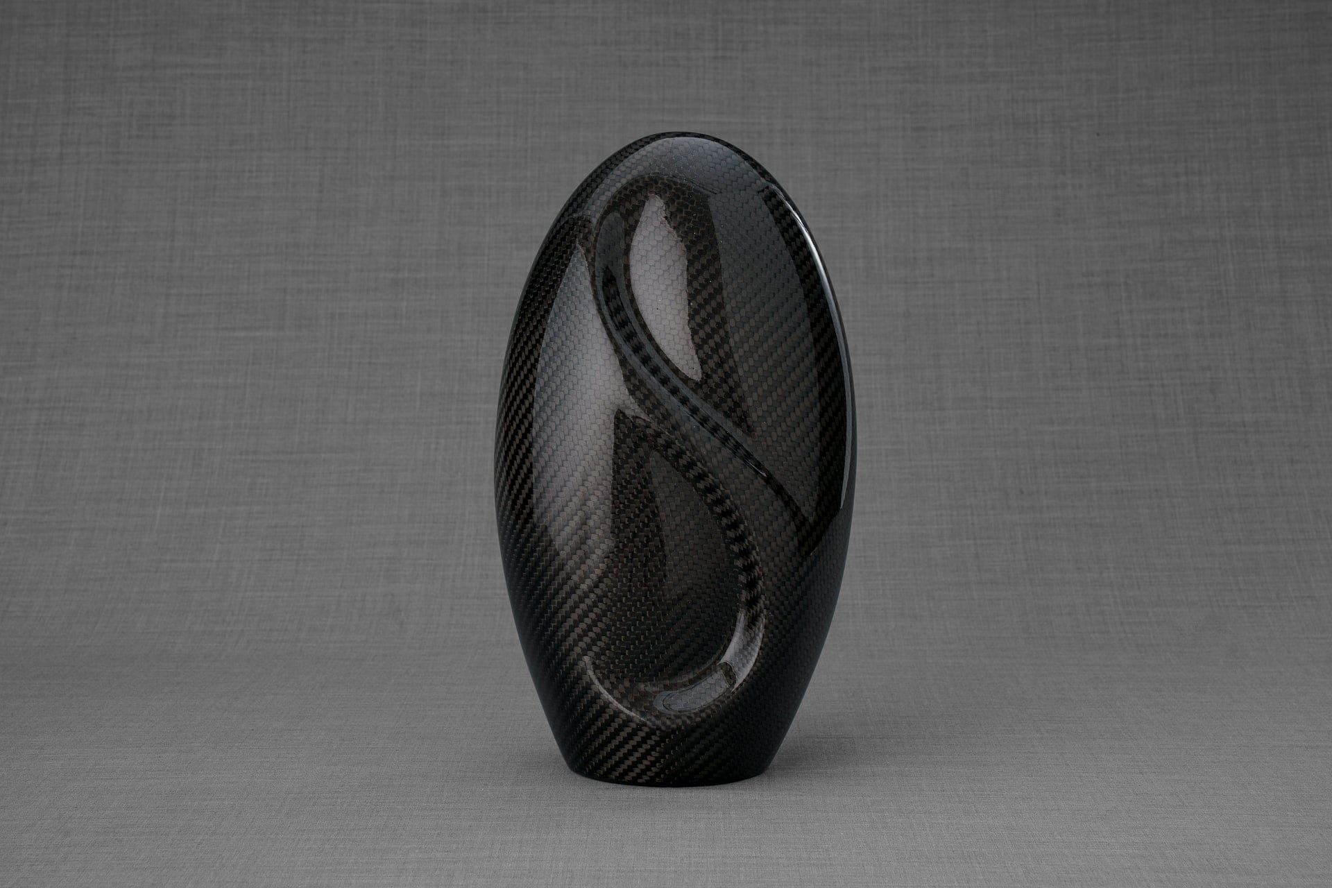 Pulvis Art Urns Adult Size Urn Carbon Fiber Cremation Urn "Eternity" - Twill Weave Carbon Urn