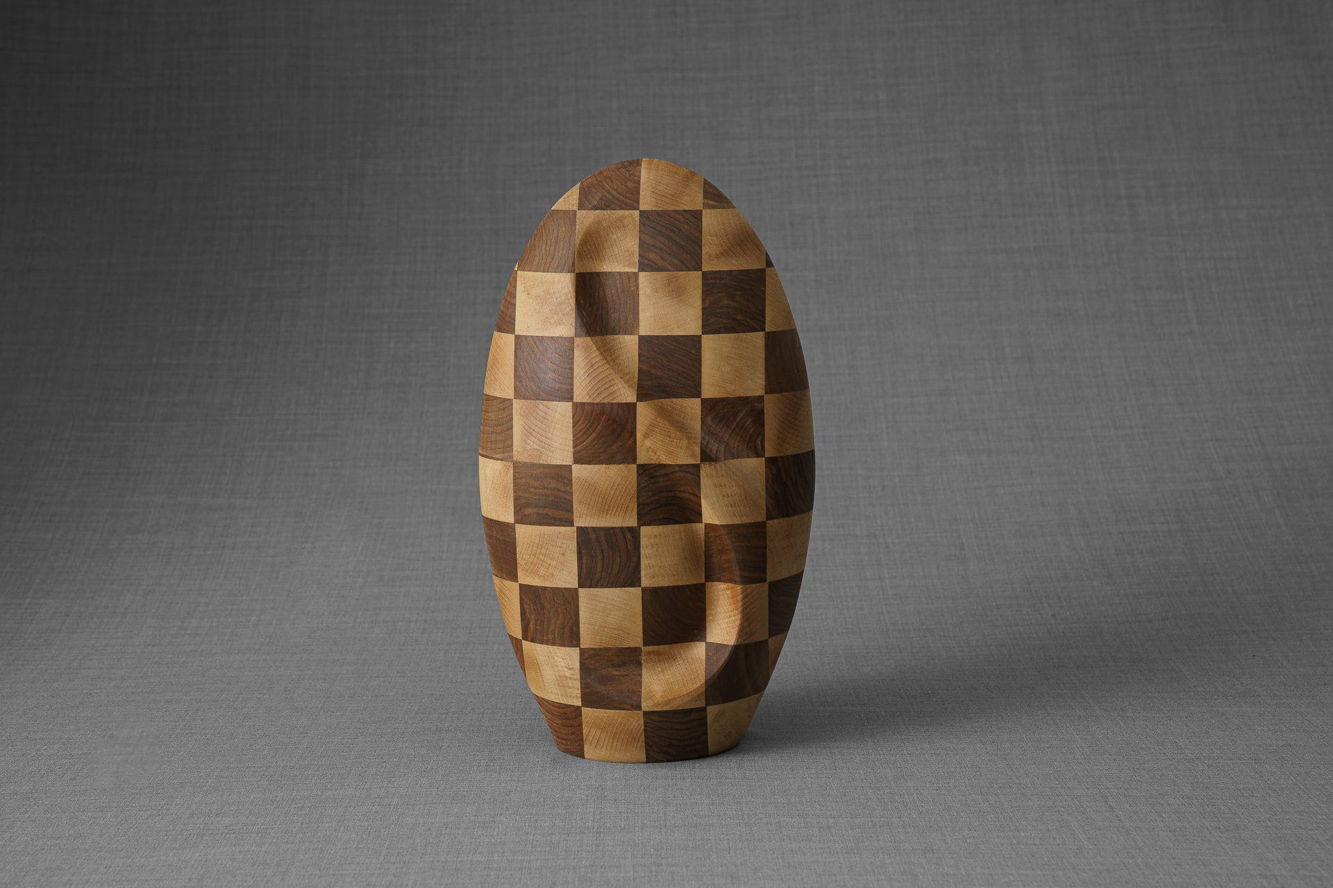 Pulvis Art Urns Adult Size Urn Checked Wooden Urn for Ashes "Eternity" - Genuine Walnut & Beech