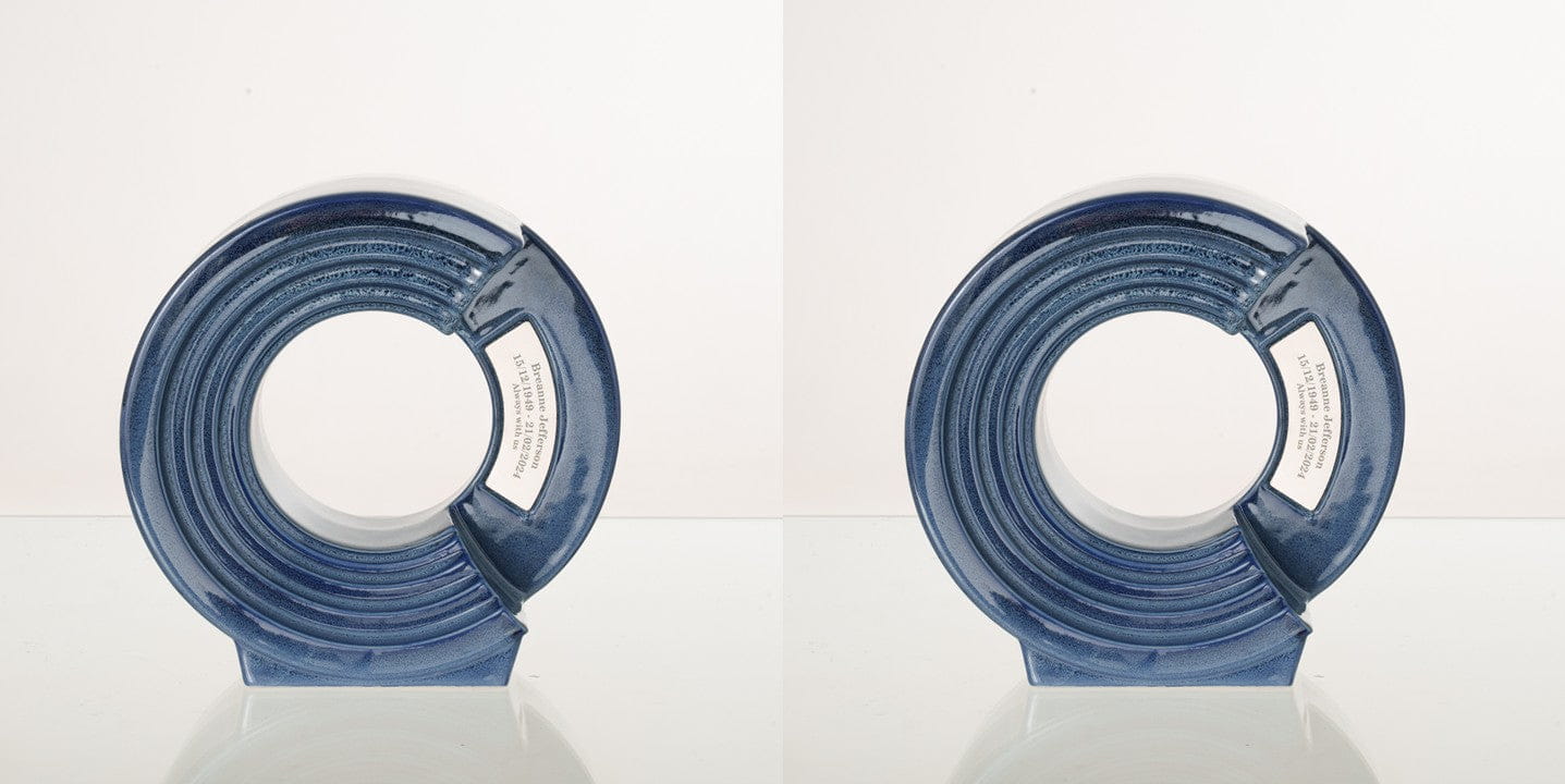 Pulvis Art Urns Adult Size Urn Blue Melange / Blue Melange / YES (+60$) Companion Urn "Solace" - Memorial Urn for Two | Ceramic Double Urn