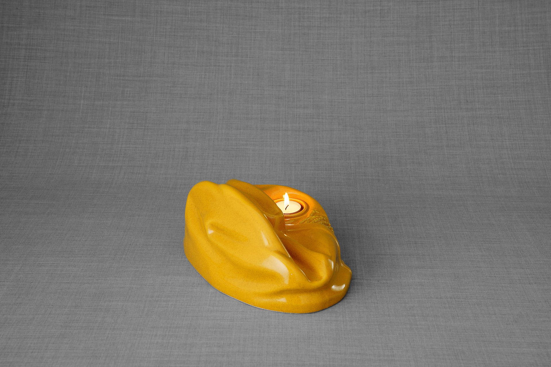 Cremation Urn "Cozy" - Amber Yellow| Ceramic Picture Frame Urn