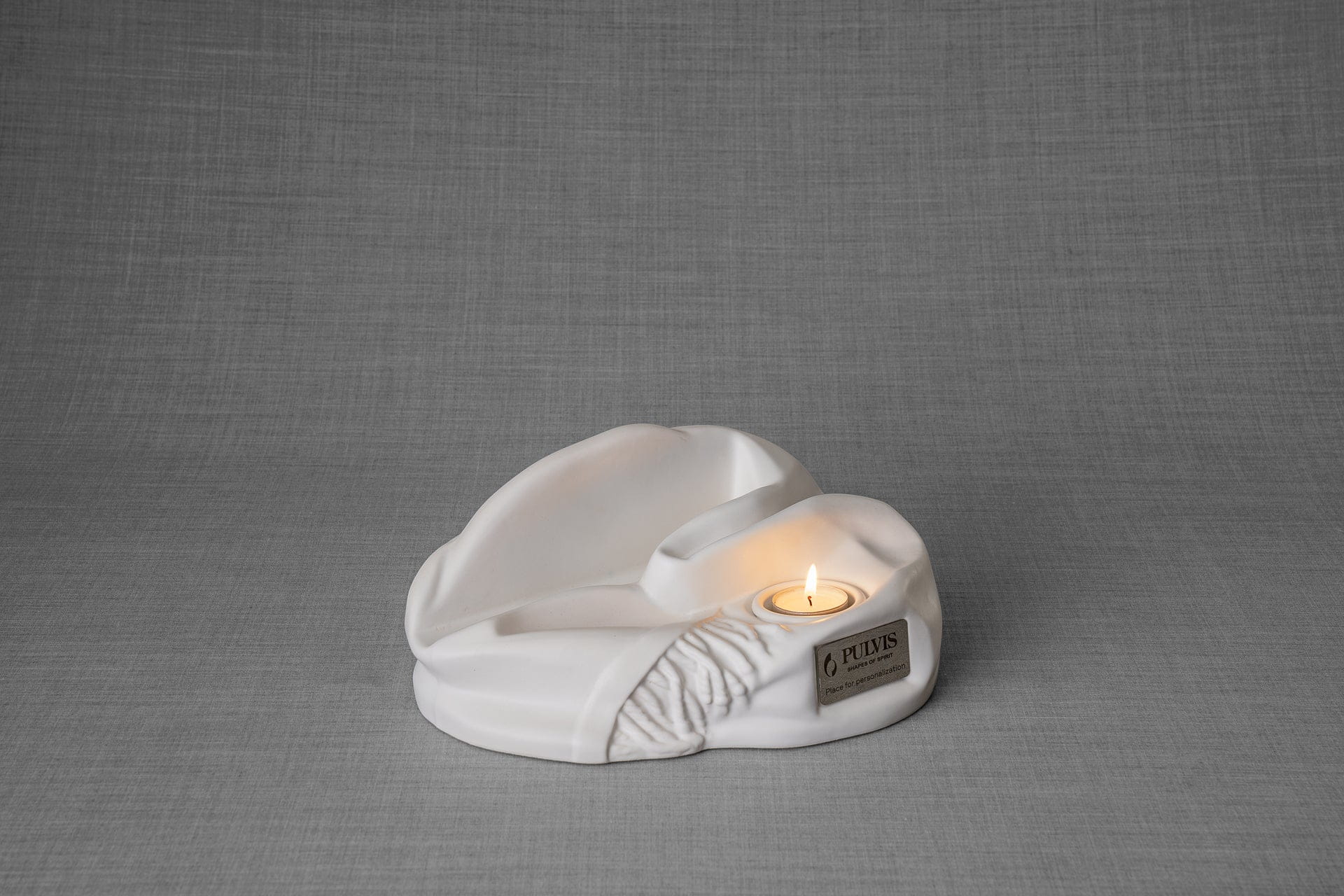 Pulvis Art Urns Adult Size Urn Cremation Urn "Cozy" - White Matte | Ceramic Picture Frame Urn