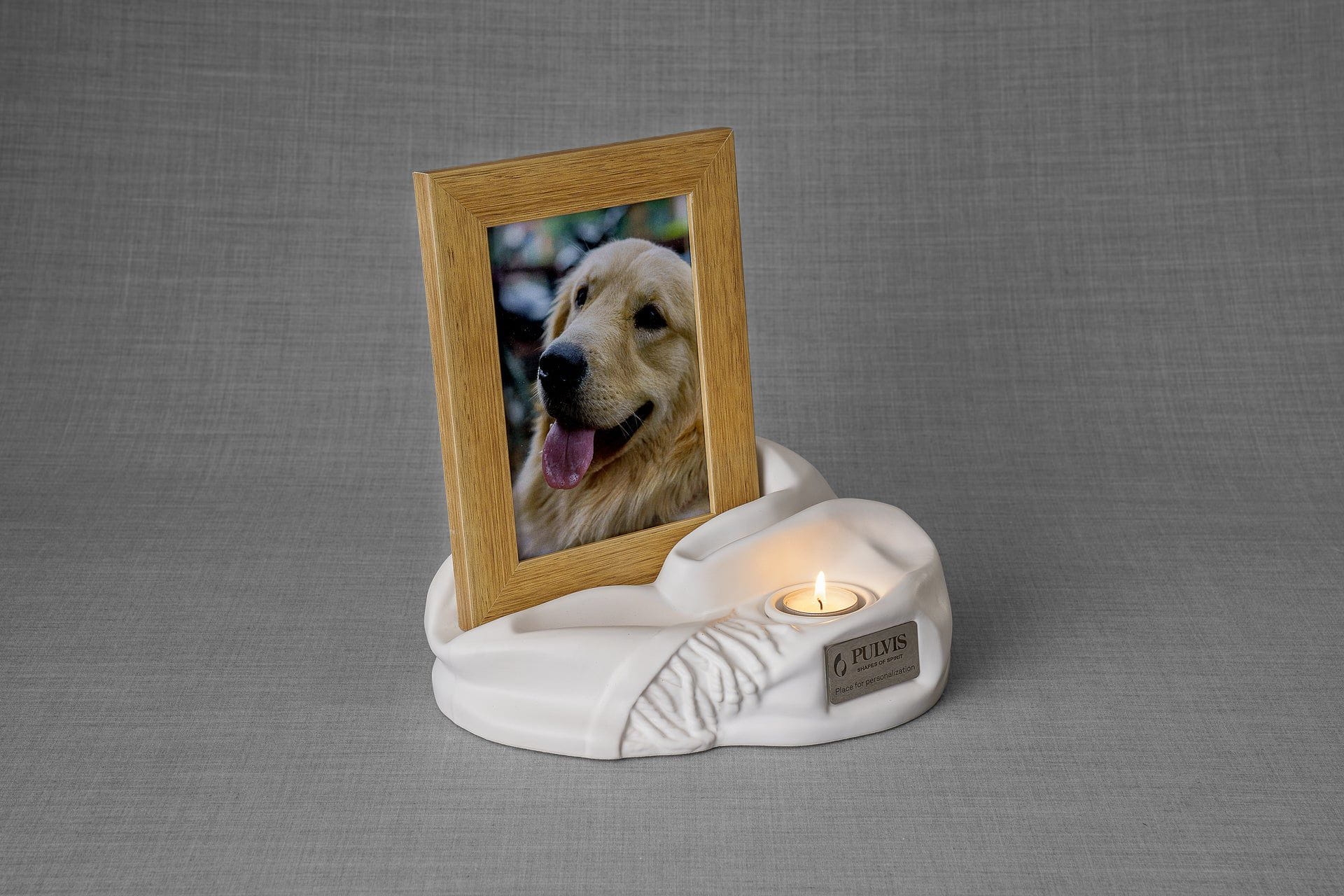 Pulvis Art Urns Adult Size Urn Cremation Urn "Cozy" - White Matte | Ceramic Picture Frame Urn