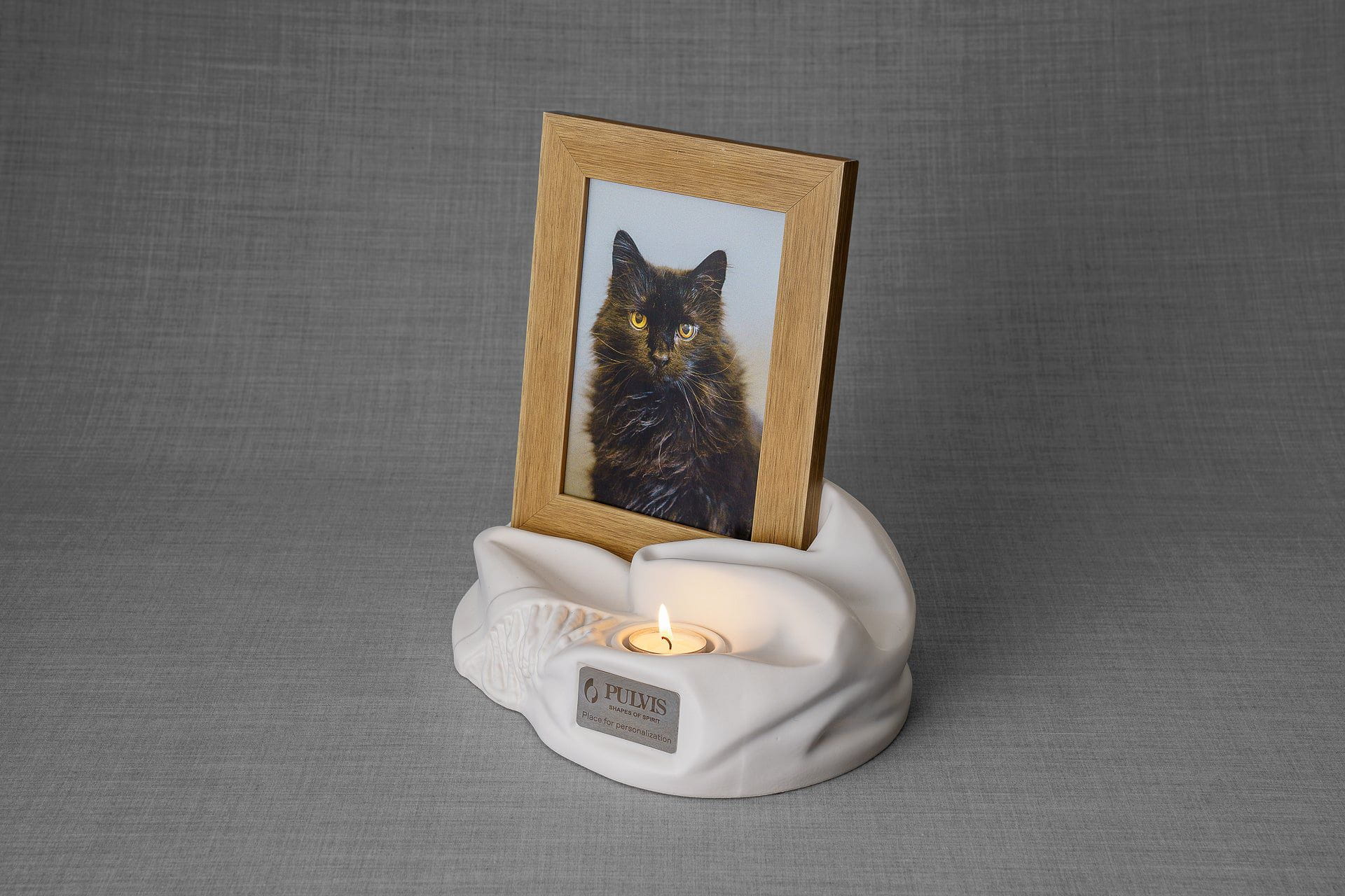 Pulvis Art Urns Adult Size Urn Cremation Urn "Cozy" - White Matte | Ceramic Picture Frame Urn