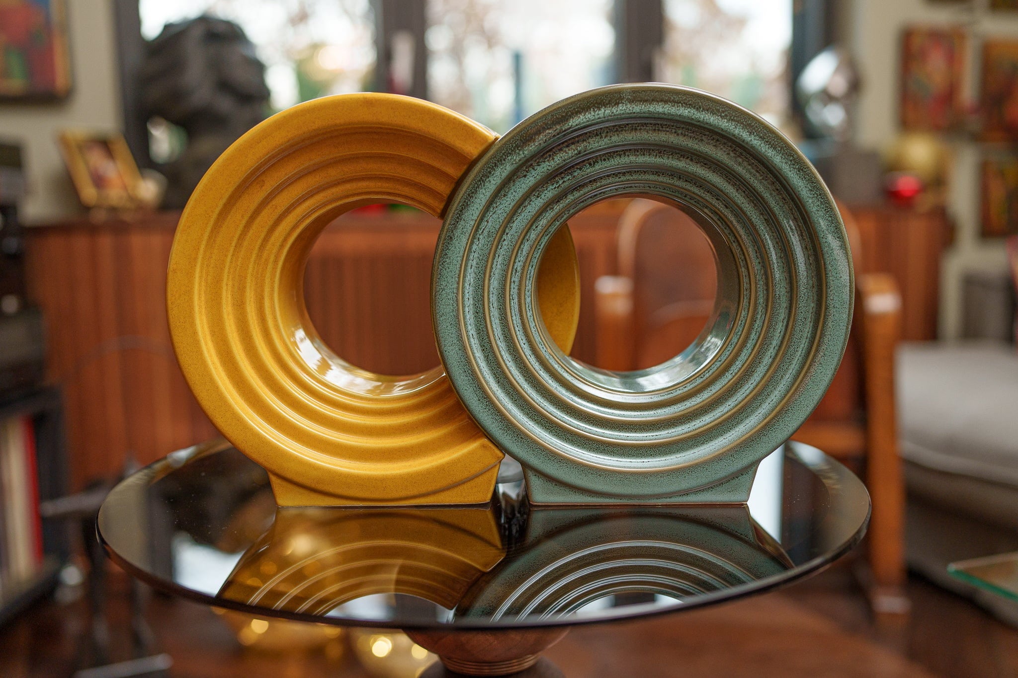 Pulvis Art Urns Adult Size Urn Cremation Urn "Solace" - Adult Memorial Urn | Amber Yellow | Ceramic