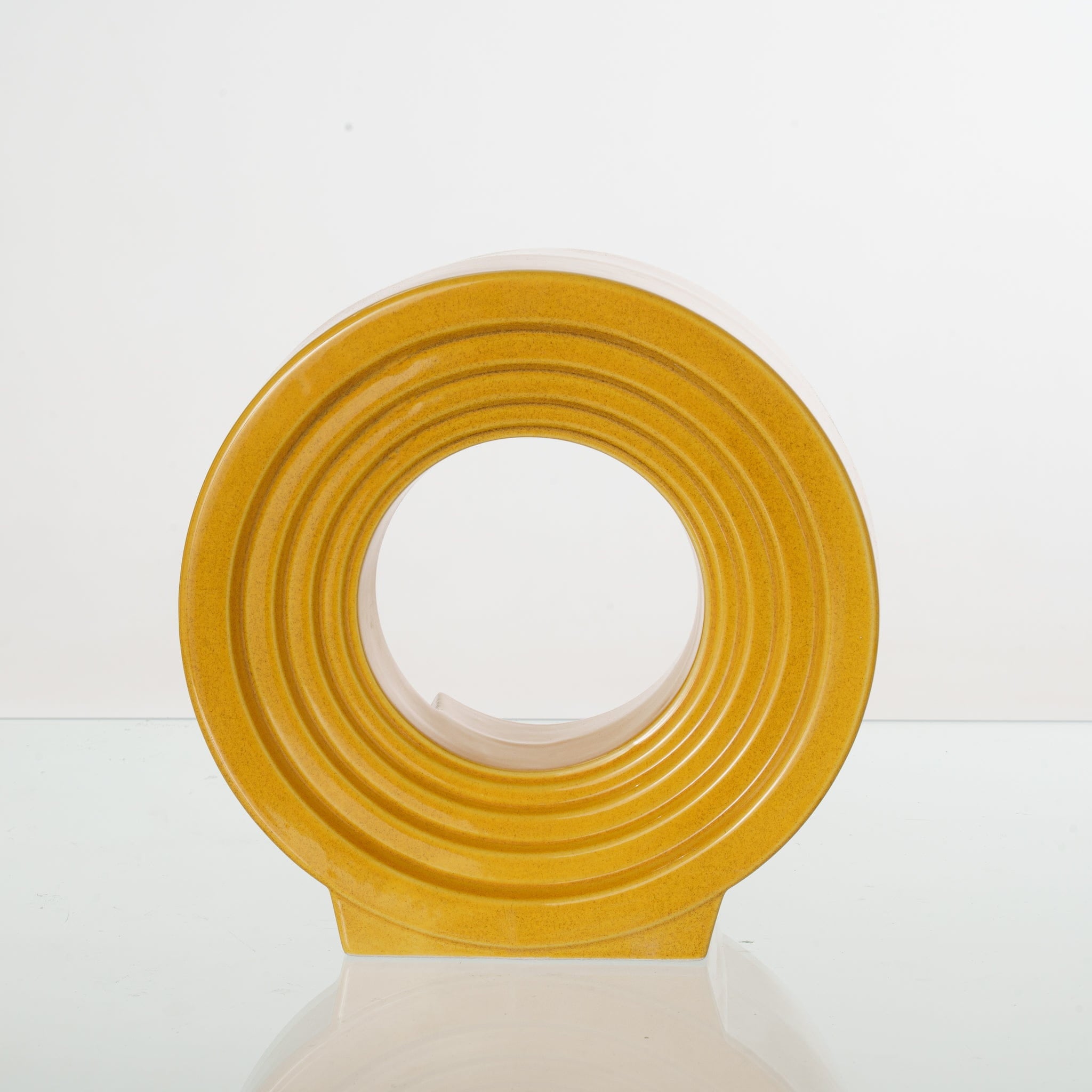 Pulvis Art Urns Adult Size Urn Cremation Urn "Solace" - Adult Memorial Urn | Amber Yellow | Ceramic