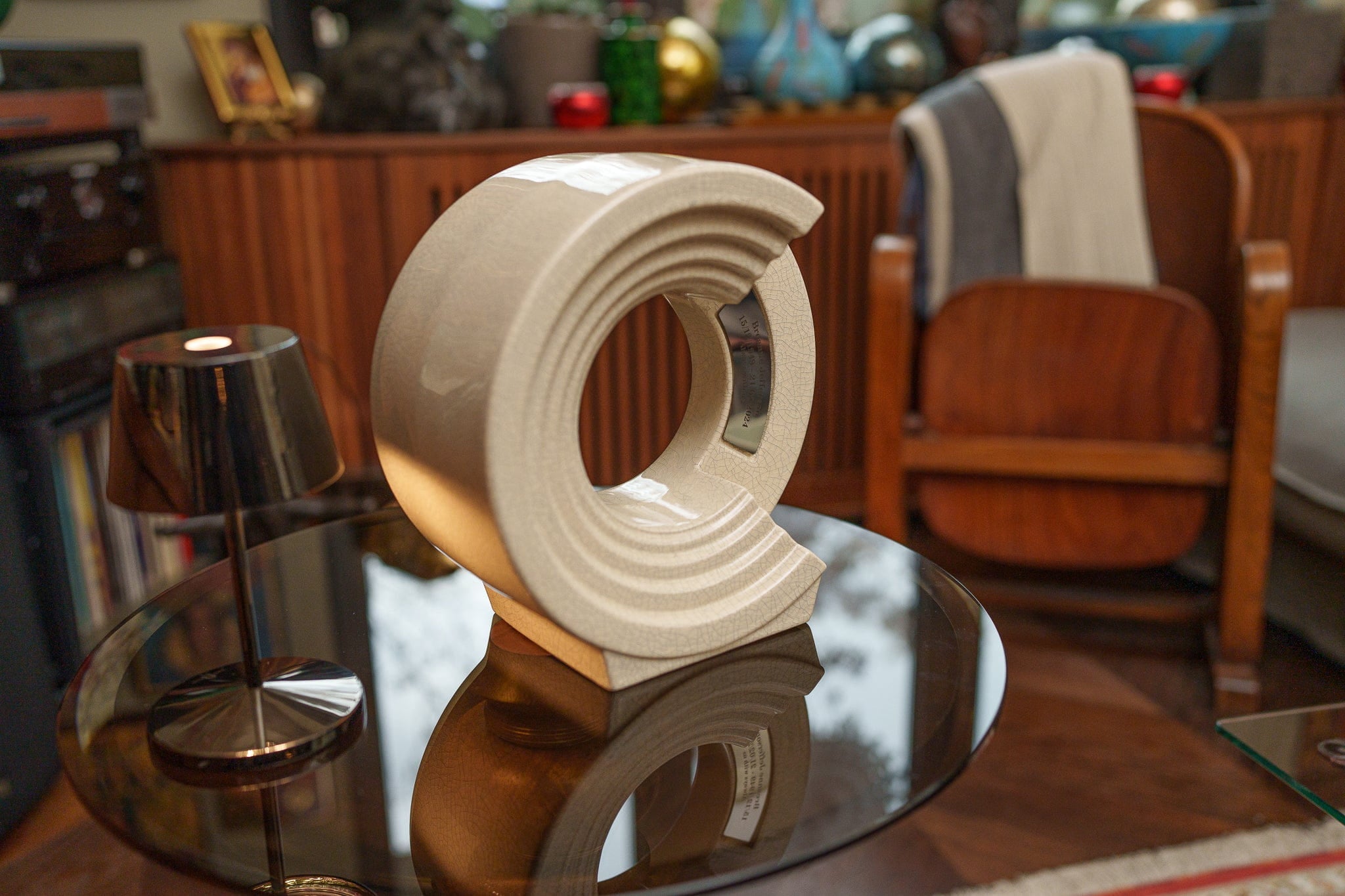 Cremation Urn "Solace" - Adult Memorial Urn | Craquelure | Ceramic