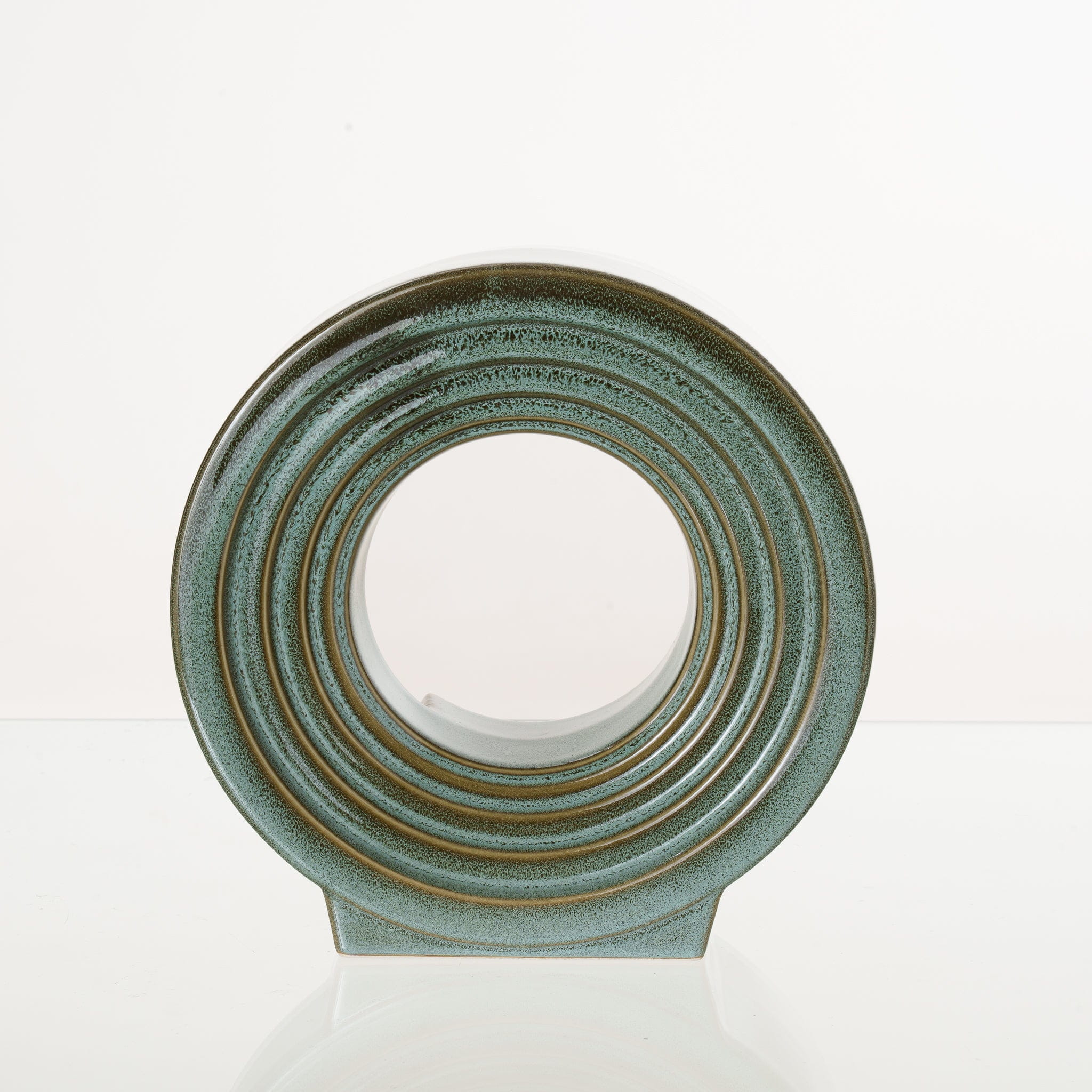 Pulvis Art Urns Adult Size Urn Cremation Urn "Solace" - Adult Memorial Urn | Oily Green Melange | Ceramic