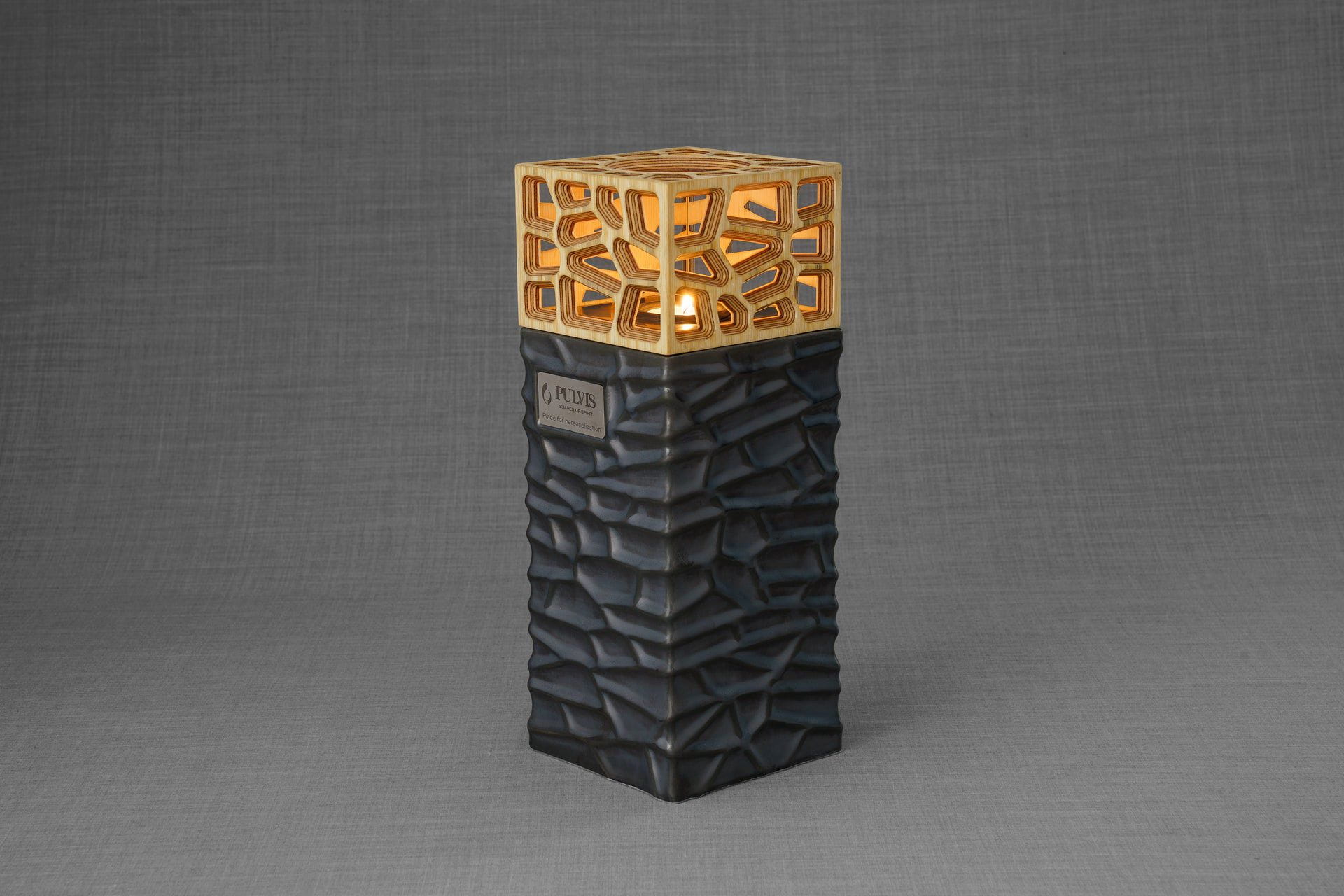 "Everlasting Flame" Cremation Urn for Ashes - Dark Matte | Ceramic Urn