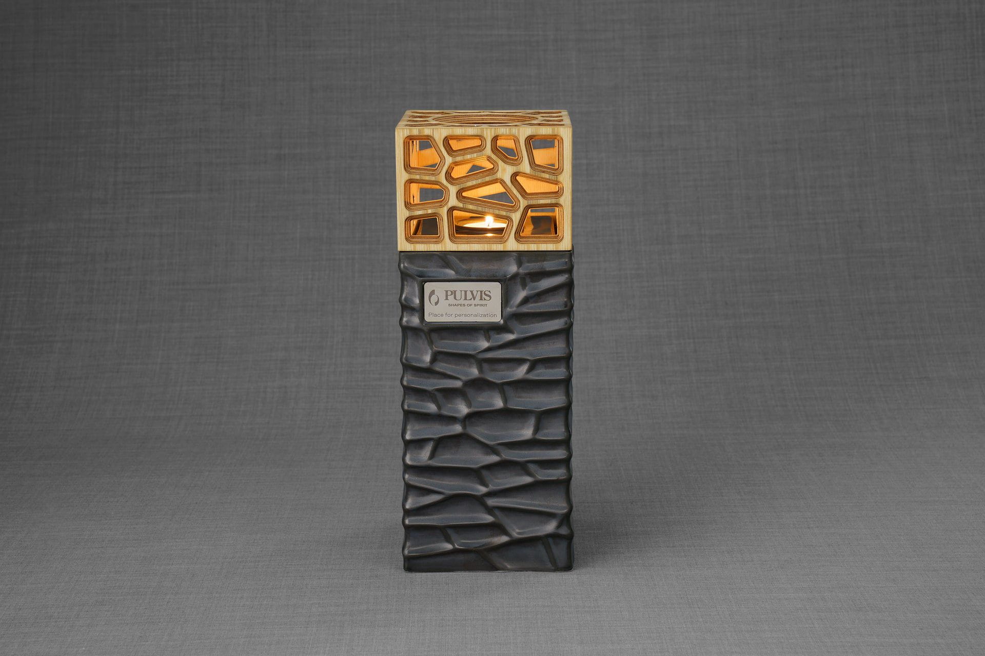 "Everlasting Flame" Cremation Urn for Ashes - Dark Matte | Ceramic Urn