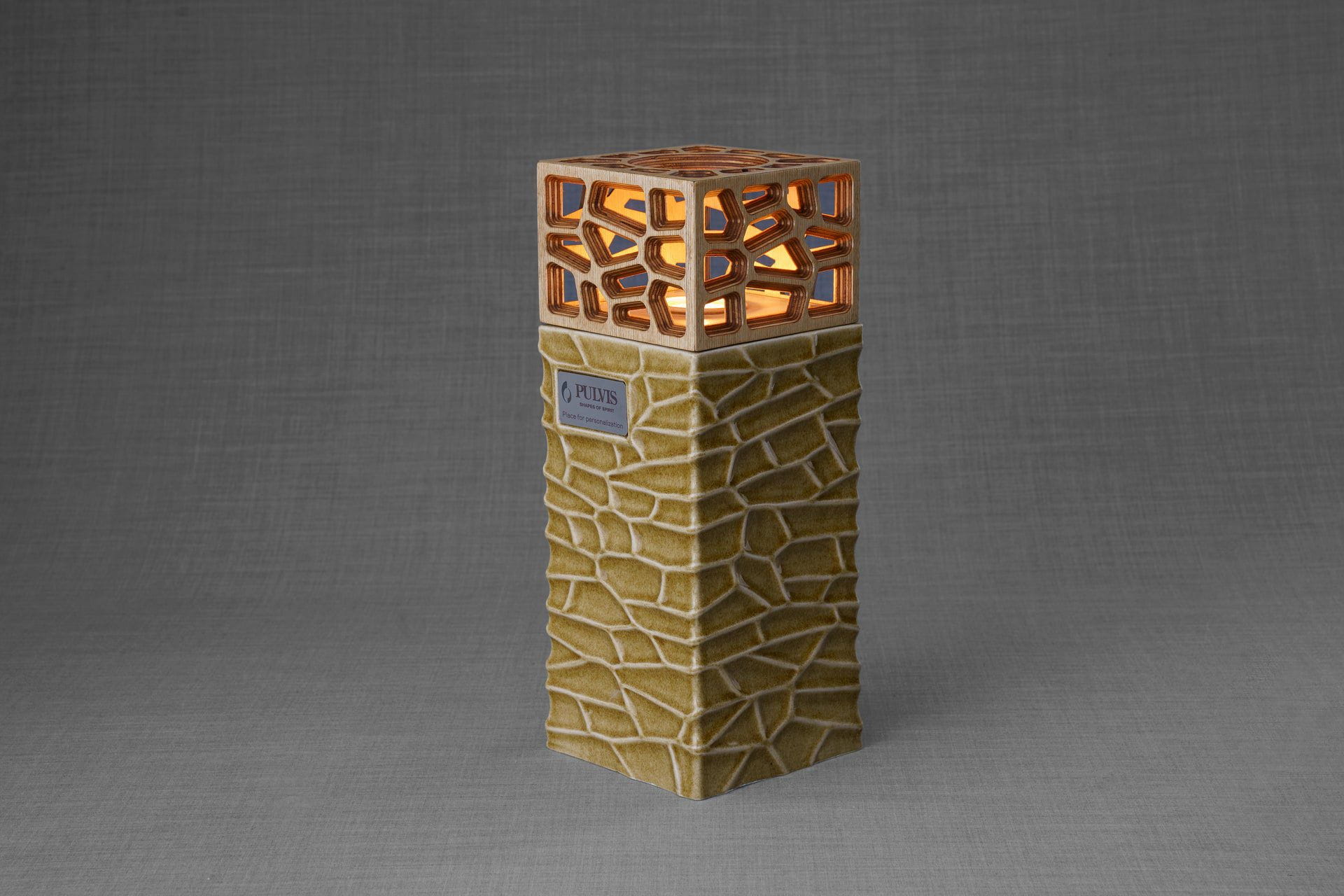 "Everlasting Flame" Cremation Urn for Ashes - Dark Sand | Ceramic Urn