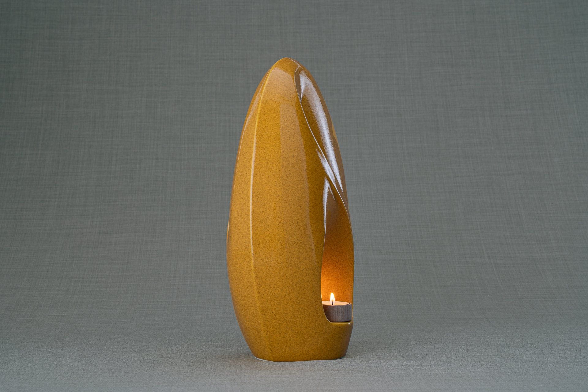 Pulvis Art Urns Adult Size Urn Eternity Handmade Cremation Urn for Ashes - Large | Amber Yellow | Ceramic