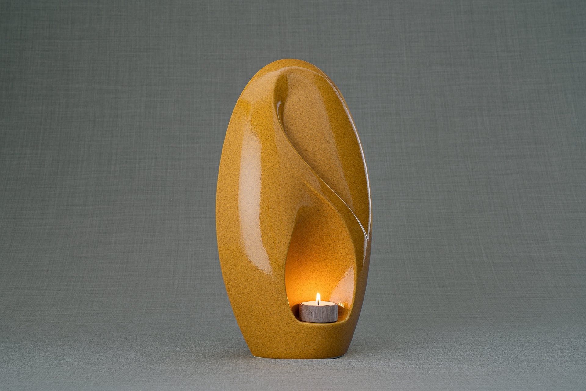 Pulvis Art Urns Adult Size Urn Eternity Handmade Cremation Urn for Ashes - Large | Amber Yellow | Ceramic