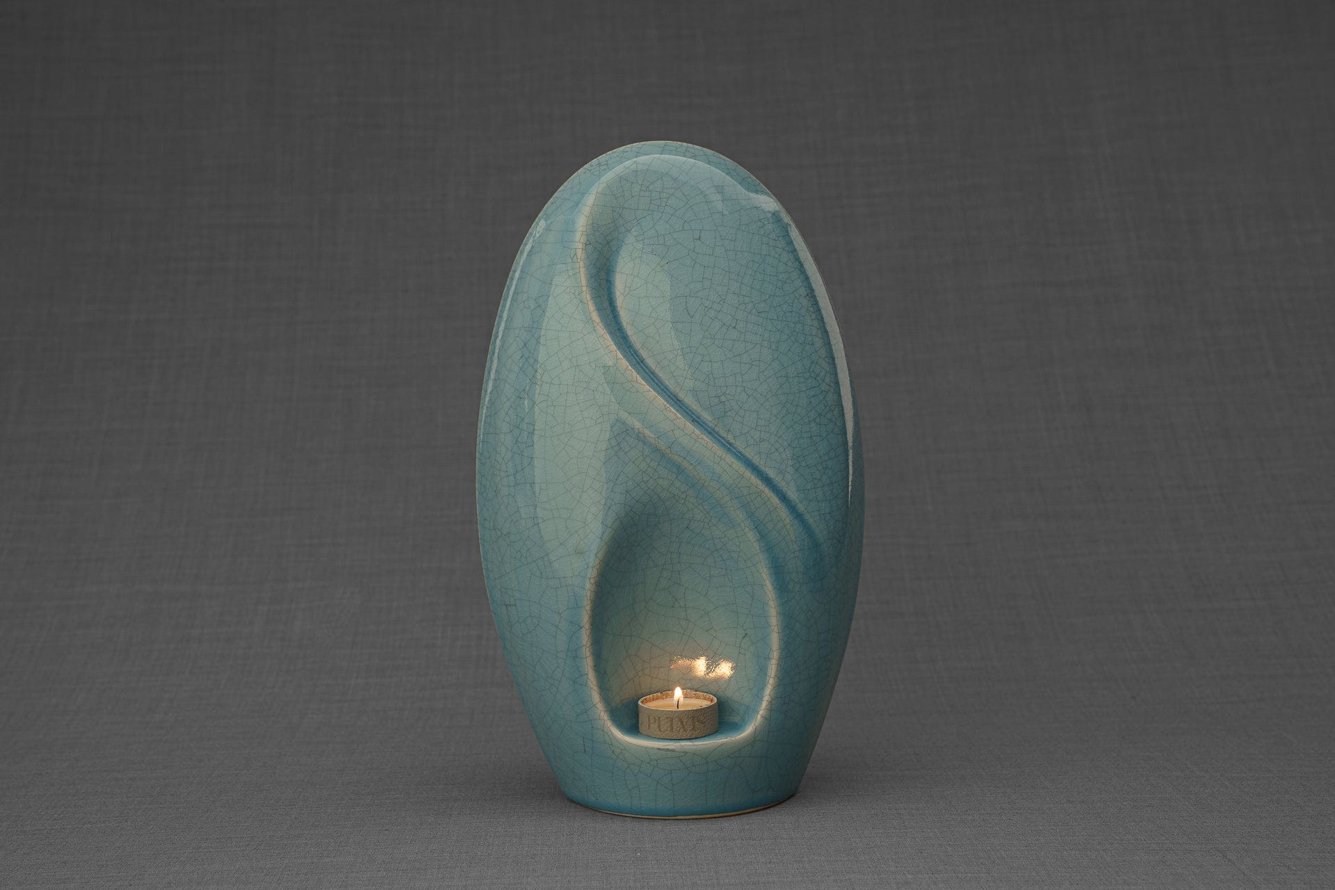Pulvis Art Urns Adult Size Urn Eternity Handmade Cremation Urn for Ashes - Large | Blue Craquelure