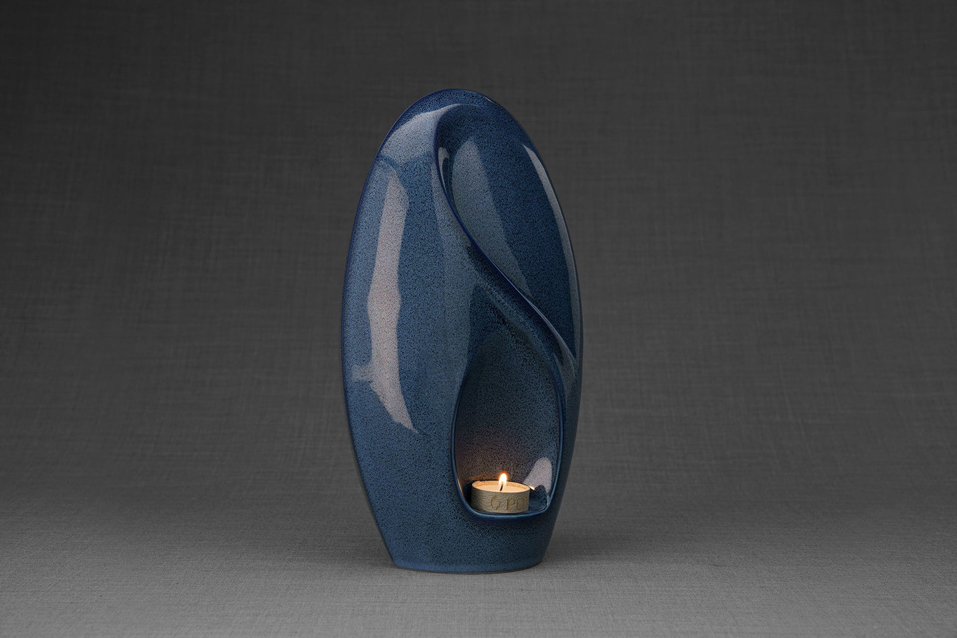 Pulvis Art Urns Adult Size Urn Eternity Handmade Cremation Urn for Ashes - Large | Blue Melange | Ceramic