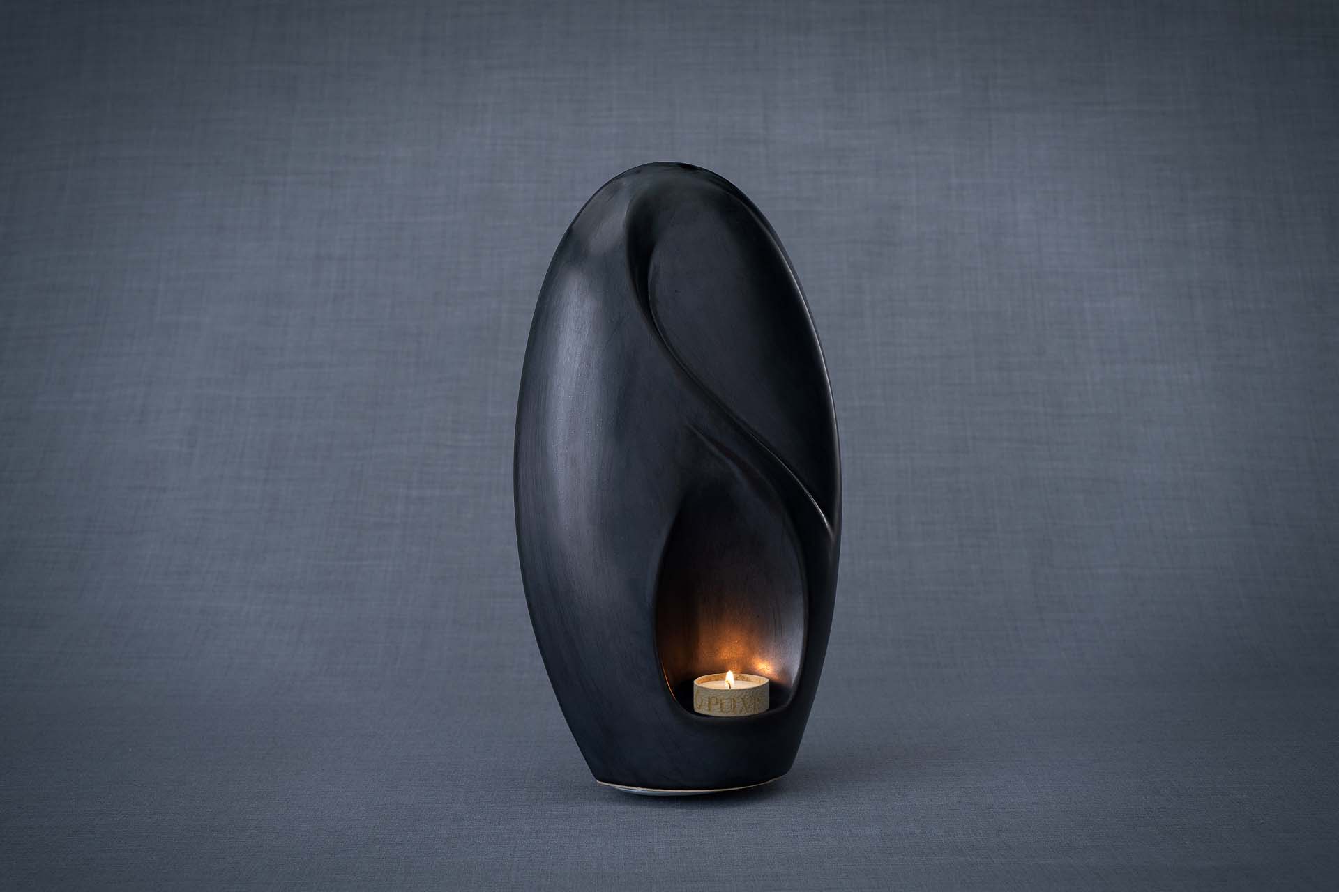 Pulvis Art Urns Adult Size Urn Eternity Handmade Cremation Urn for Ashes - Large | Dark Matte | Ceramic