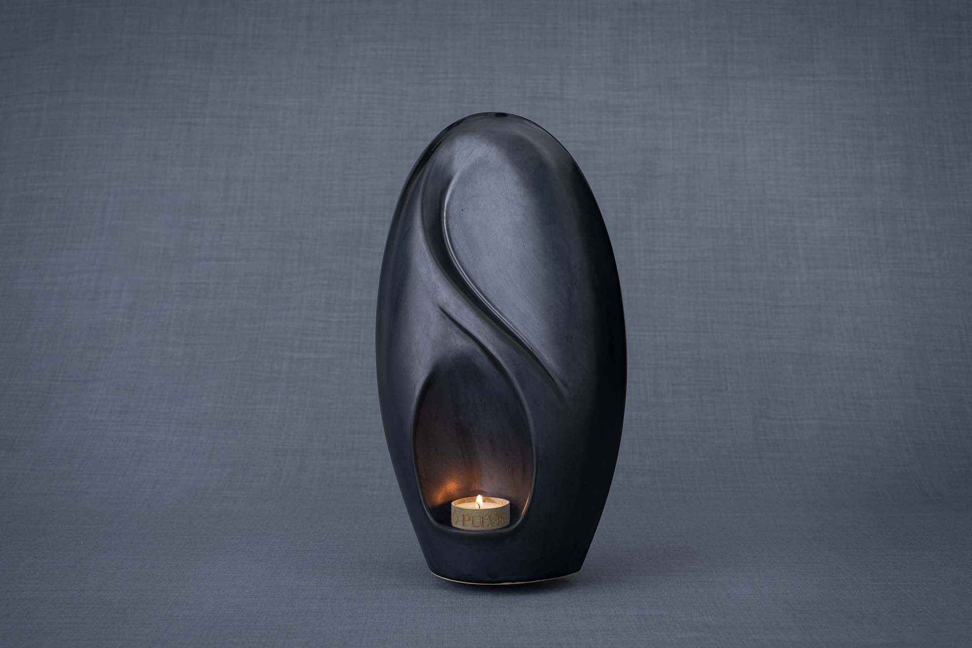 Pulvis Art Urns Adult Size Urn Eternity Handmade Cremation Urn for Ashes - Large | Dark Matte | Ceramic